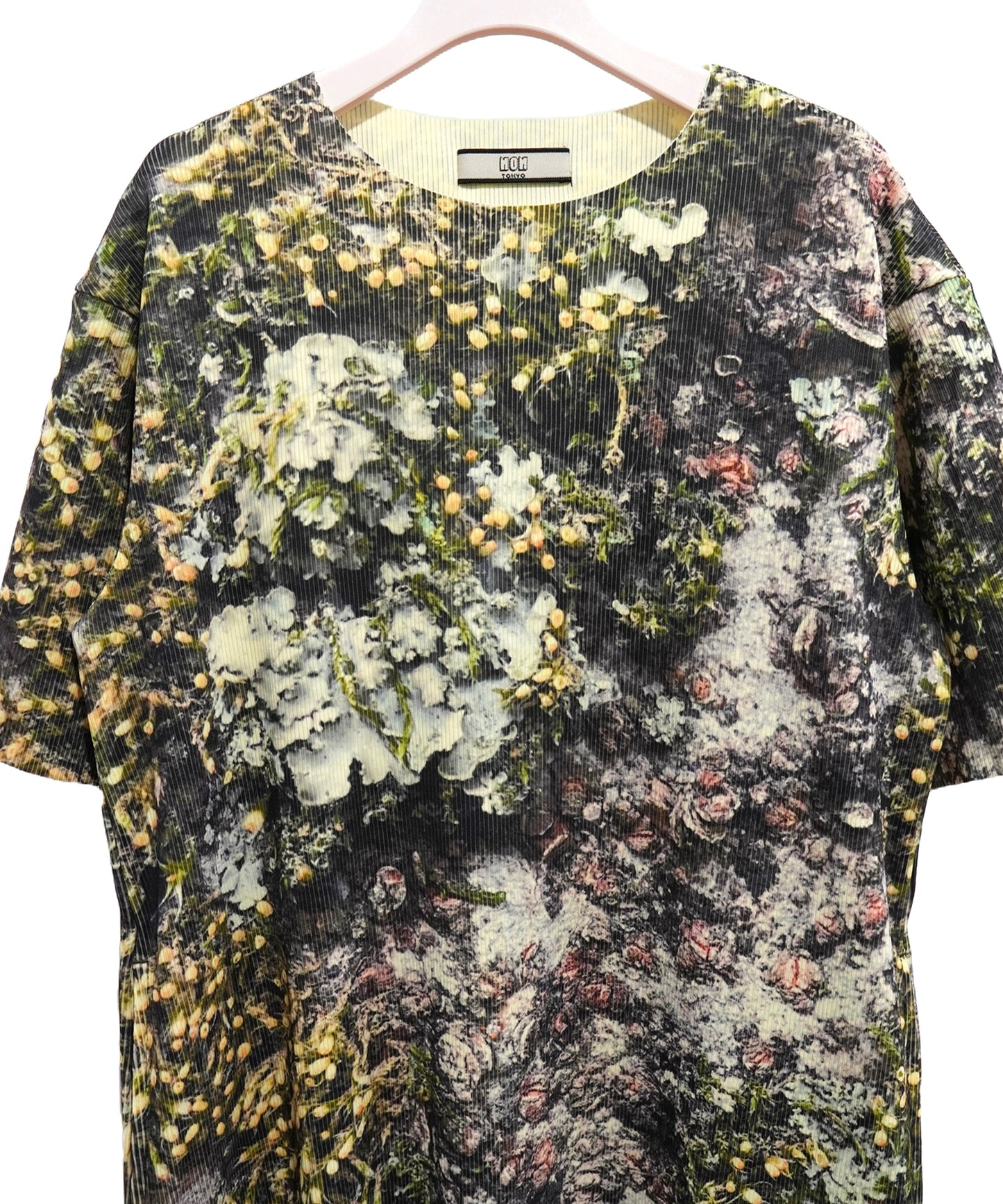 PRINT RIB HALF SLEEVE ONE-PIECE【納期4月下旬】