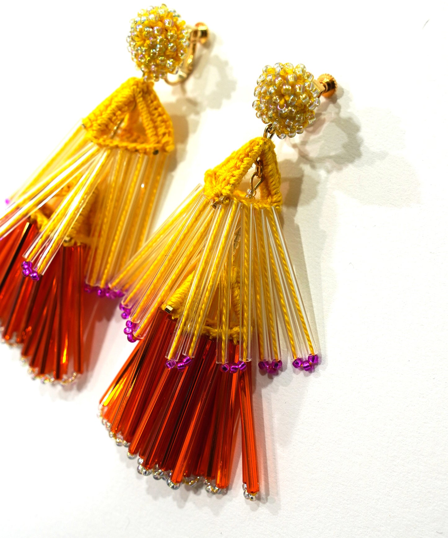 BEADS FRINGE EARRING【納期4月下旬】