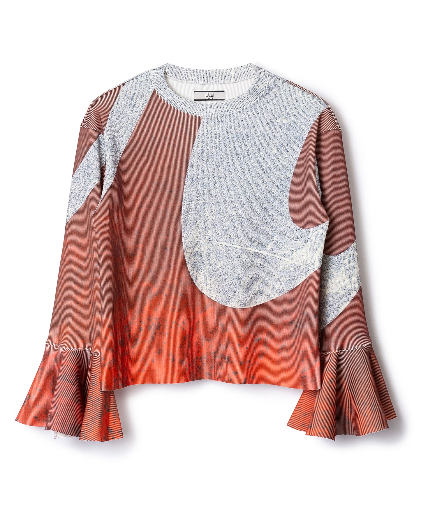 PRINT RIB FLARE SLEEVE C/S
