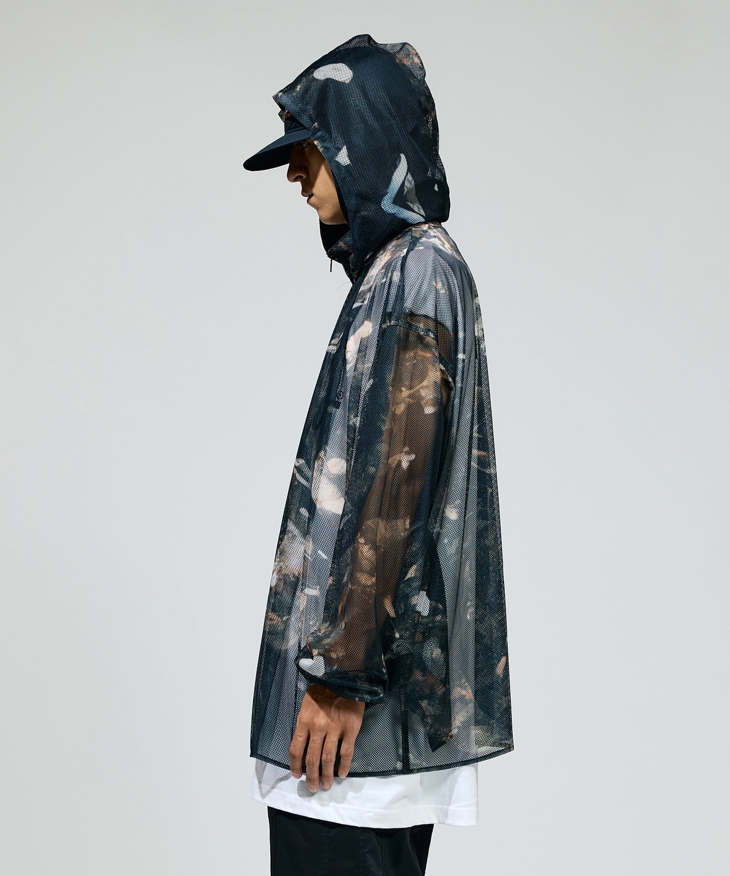 PRINT MESH ZIPUP PARKA