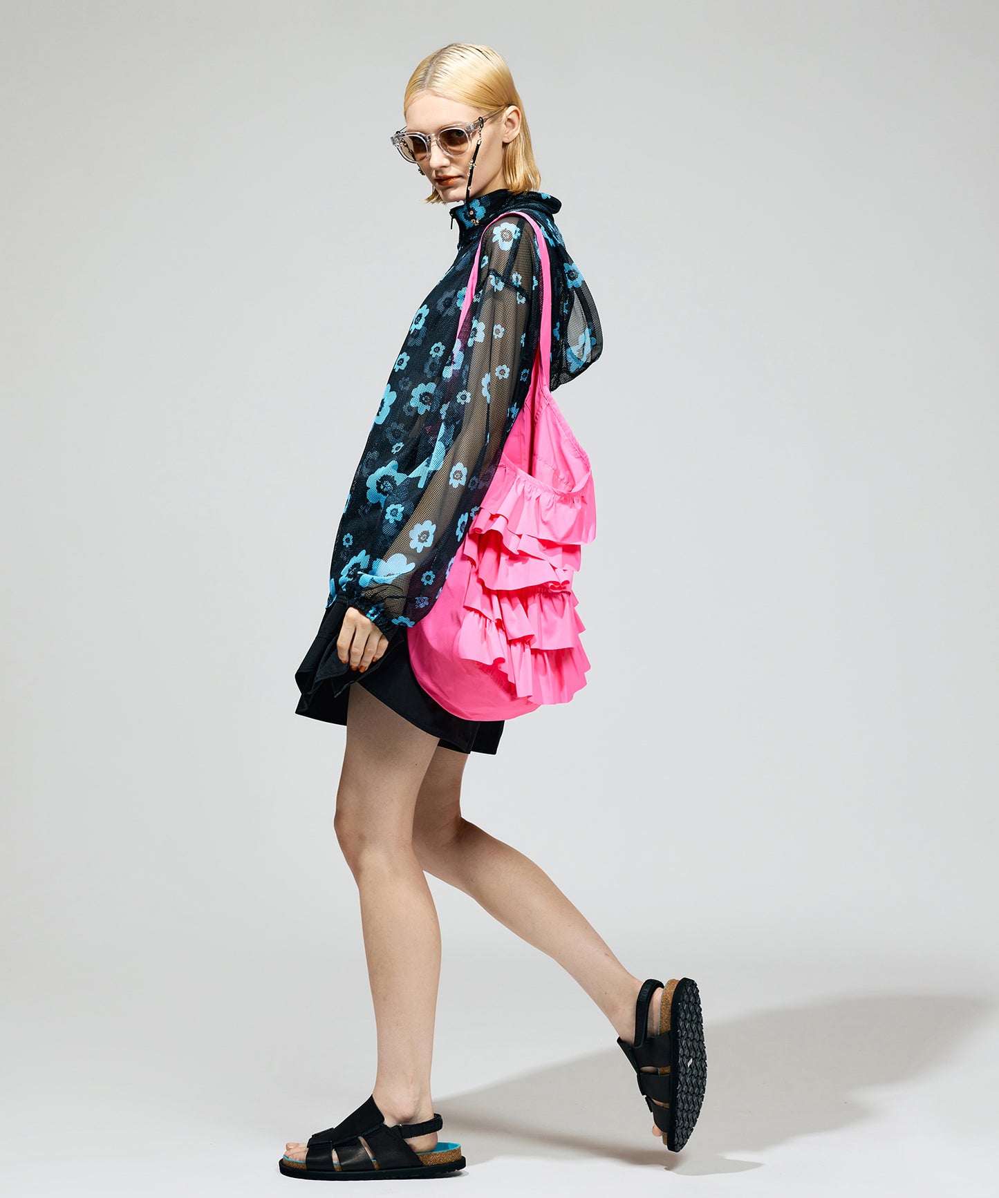 PRINT MESH ZIPUP PARKA