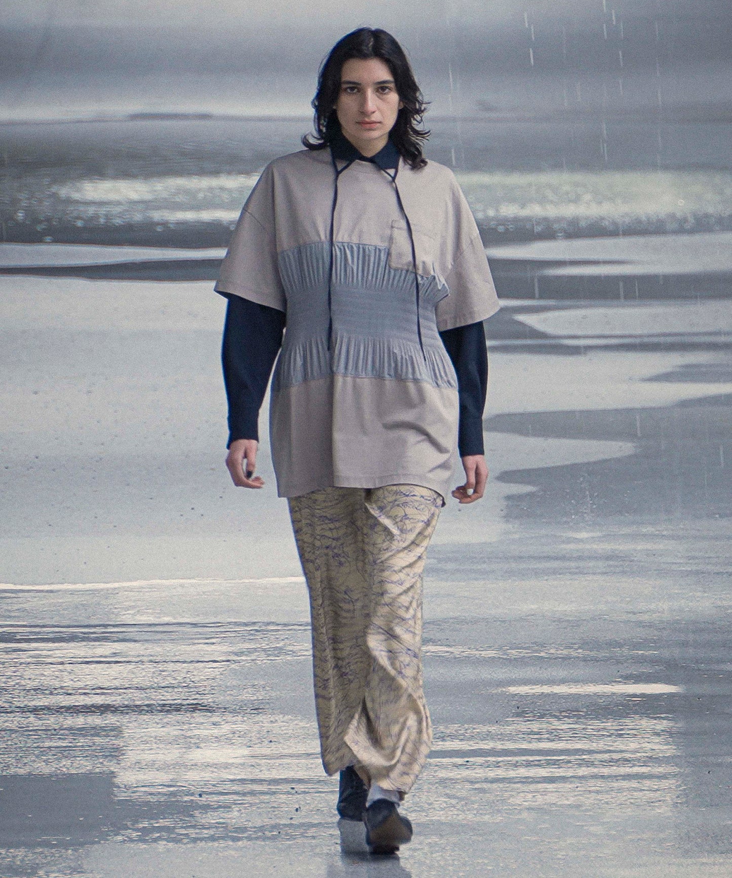 NEGATIVE SPACE COLLAR SHIRT 【納期5月下旬】