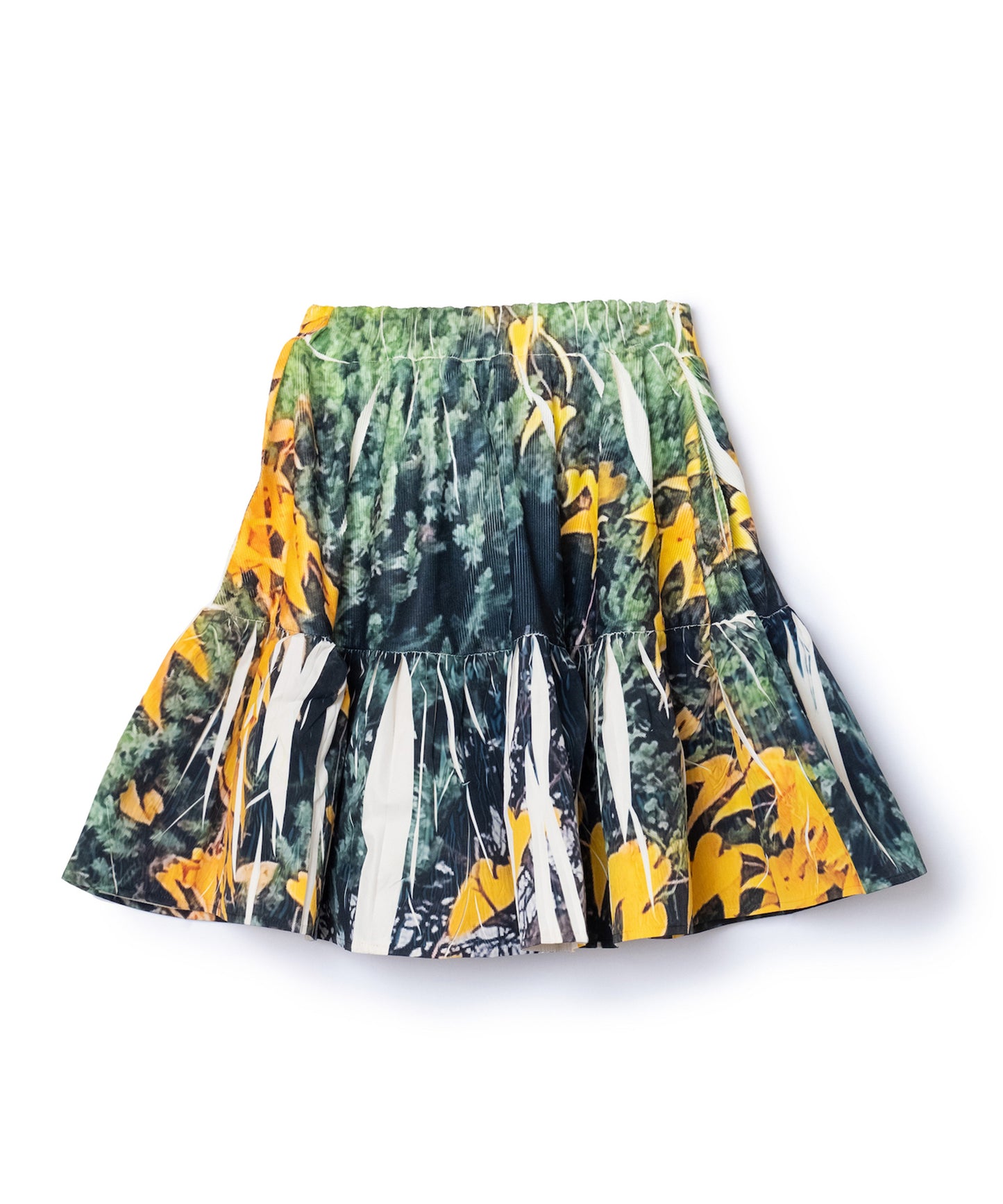 DIRECT PRINT RIB GATHER MINI SKIRT