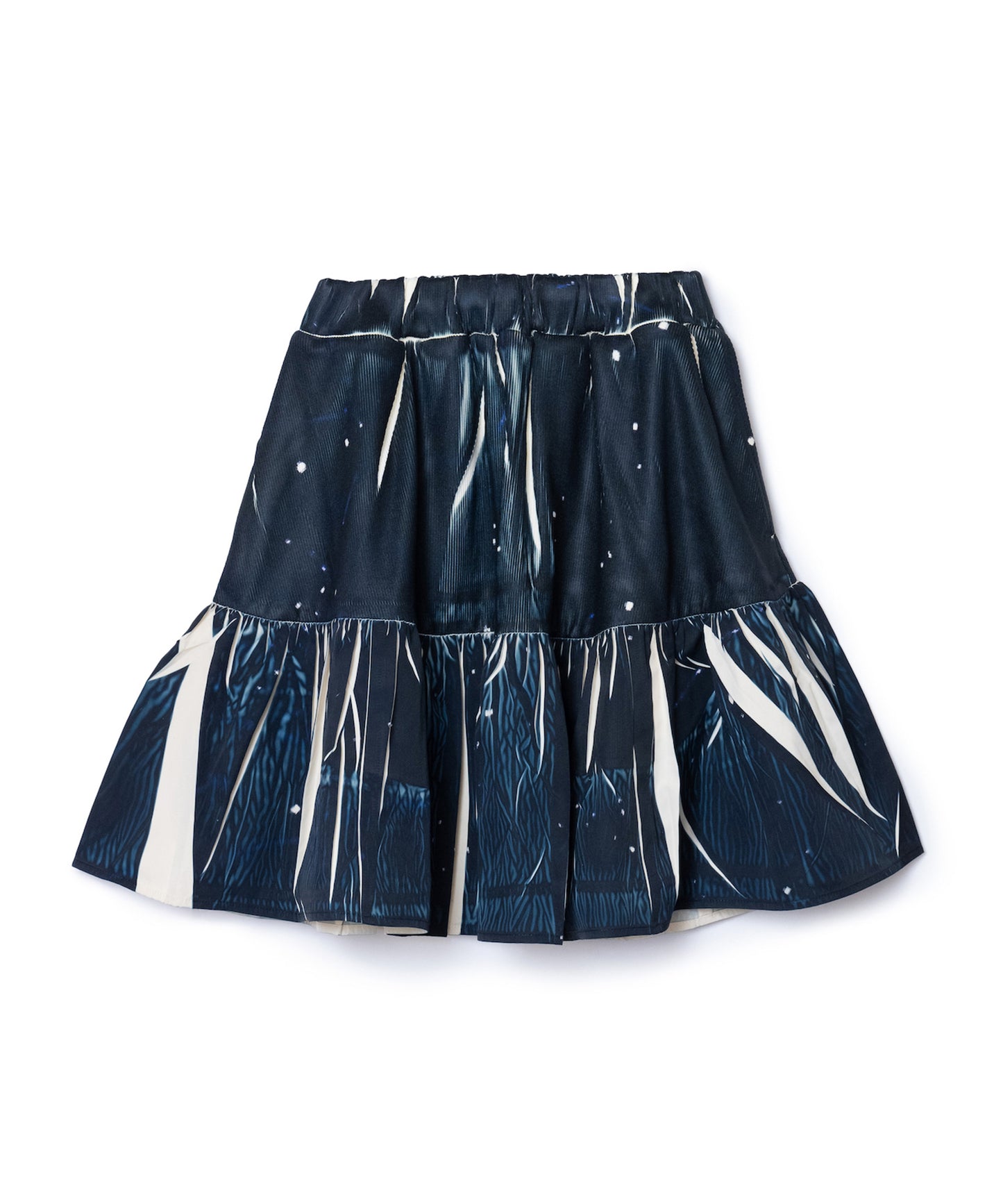 DIRECT PRINT RIB GATHER MINI SKIRT 【納期8月下旬】