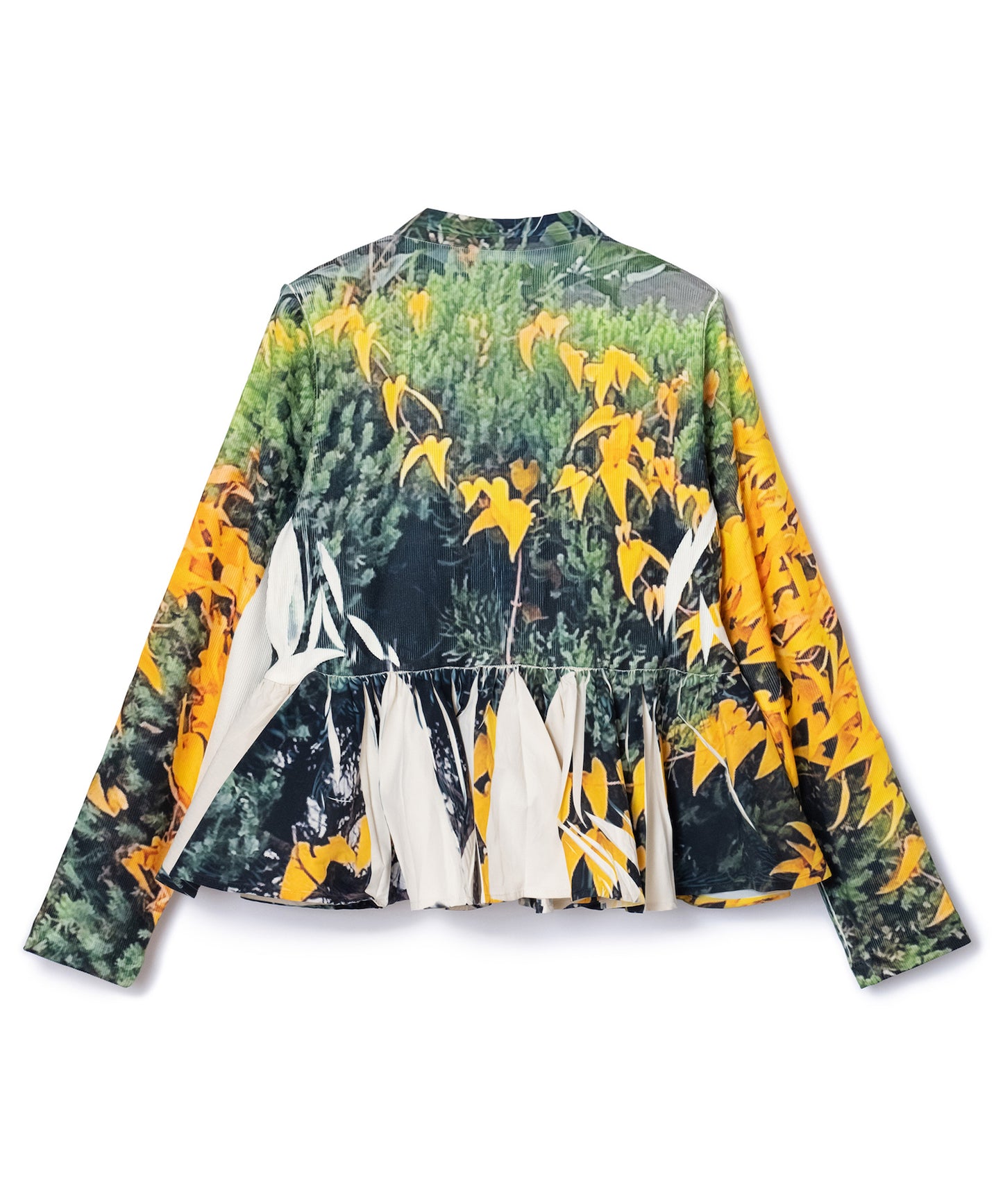 DIRECT PRINT RIB GATHER CARDIGAN