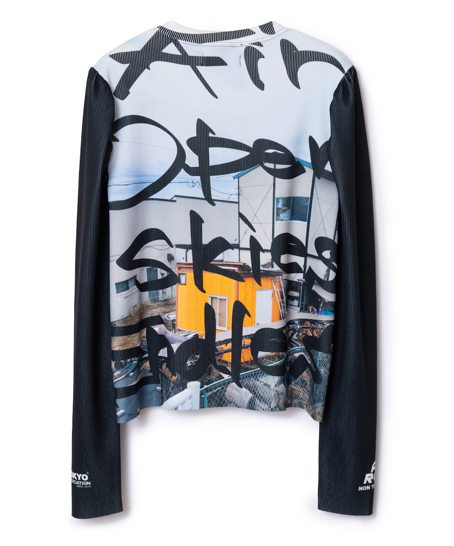 PRINT RIB PUFF SLEEVE C/S 【納期8月下旬】