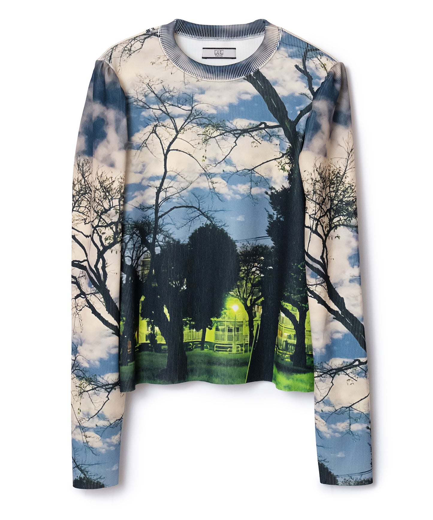 PRINT RIB PUFF SLEEVE C/S 【納期8月下旬】