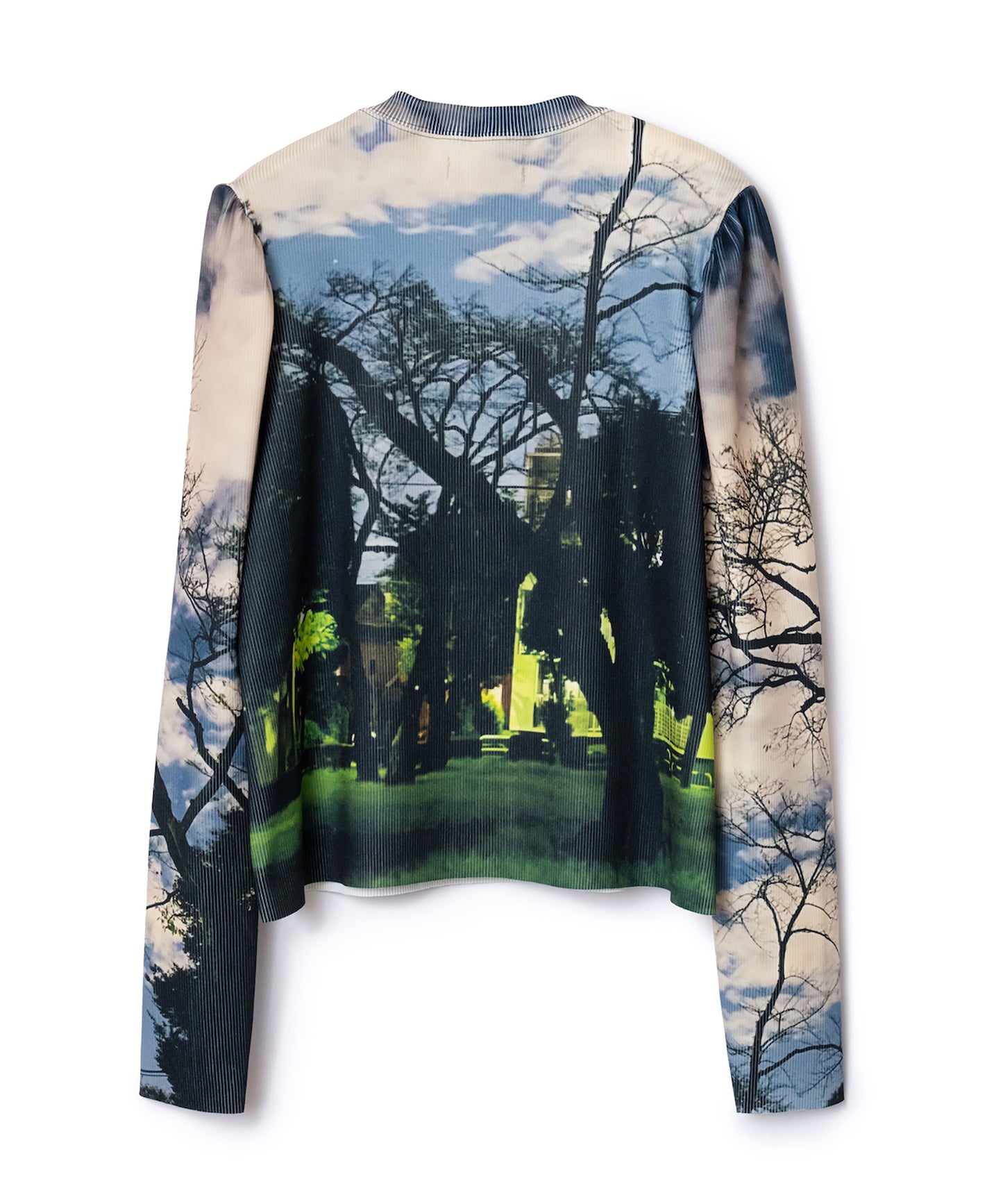 PRINT RIB PUFF SLEEVE C/S 【納期8月下旬】