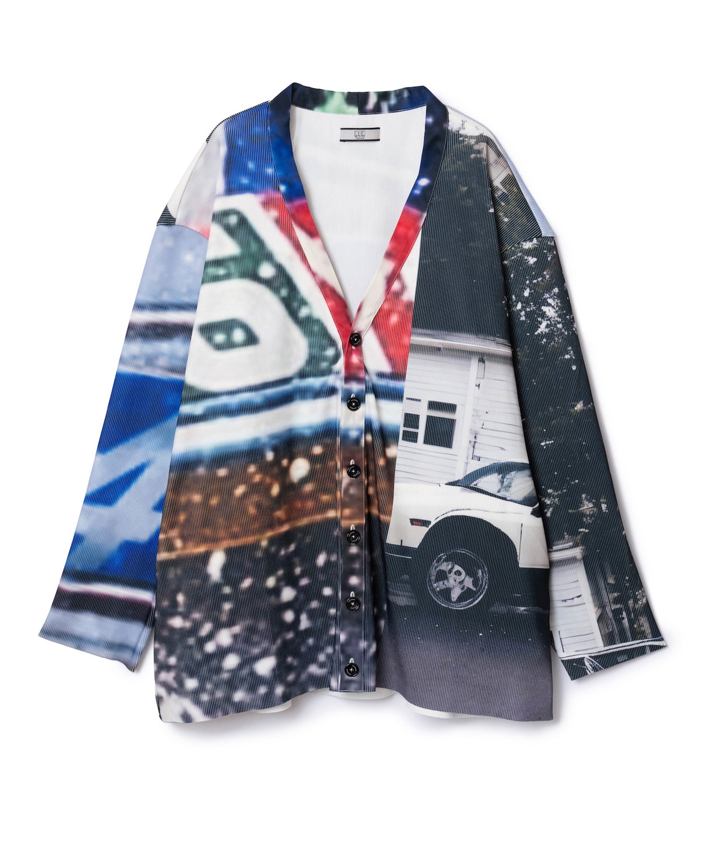 PRINT RIB BIG CARDIGAN 【納期9月下旬】