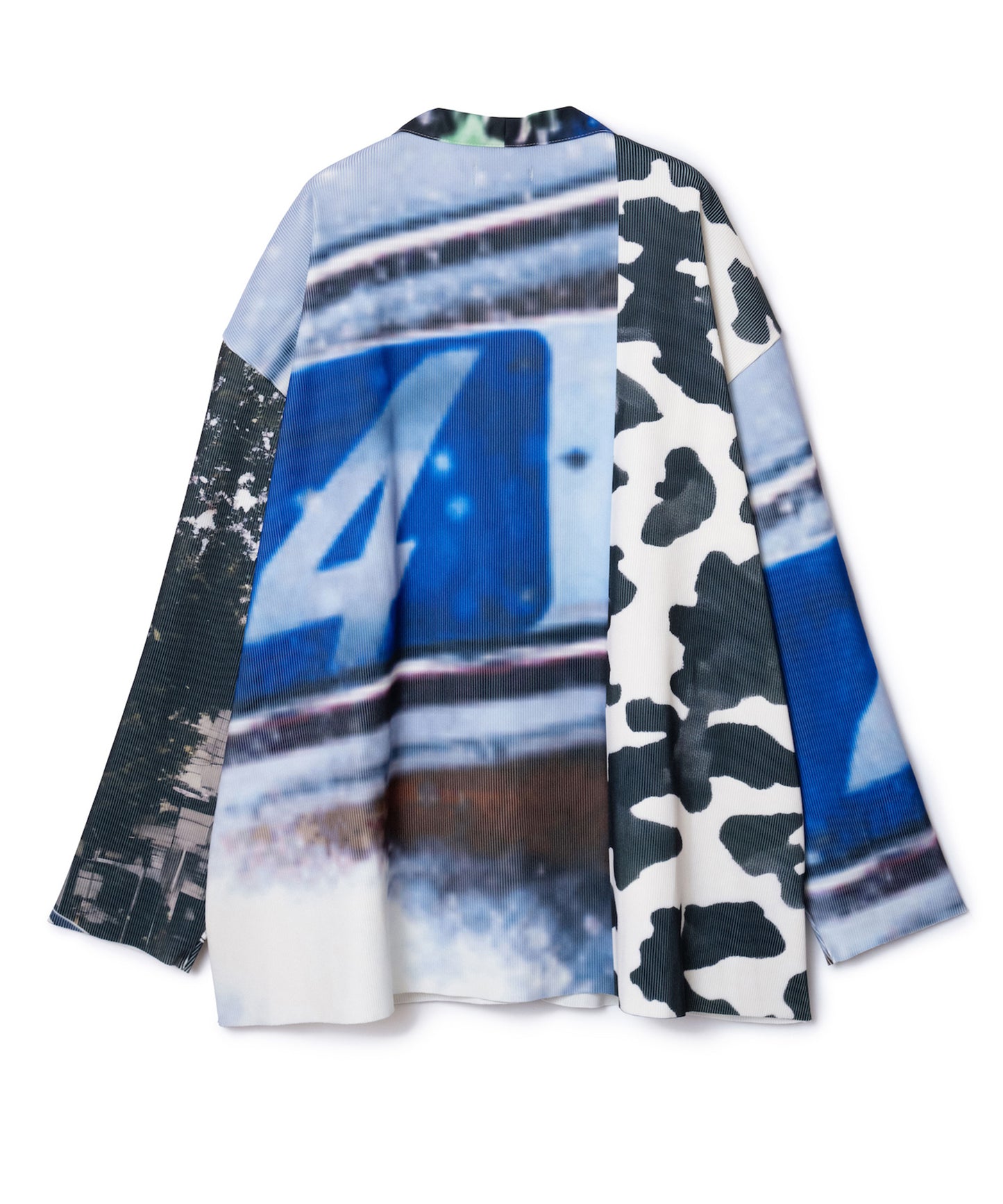 PRINT RIB BIG CARDIGAN