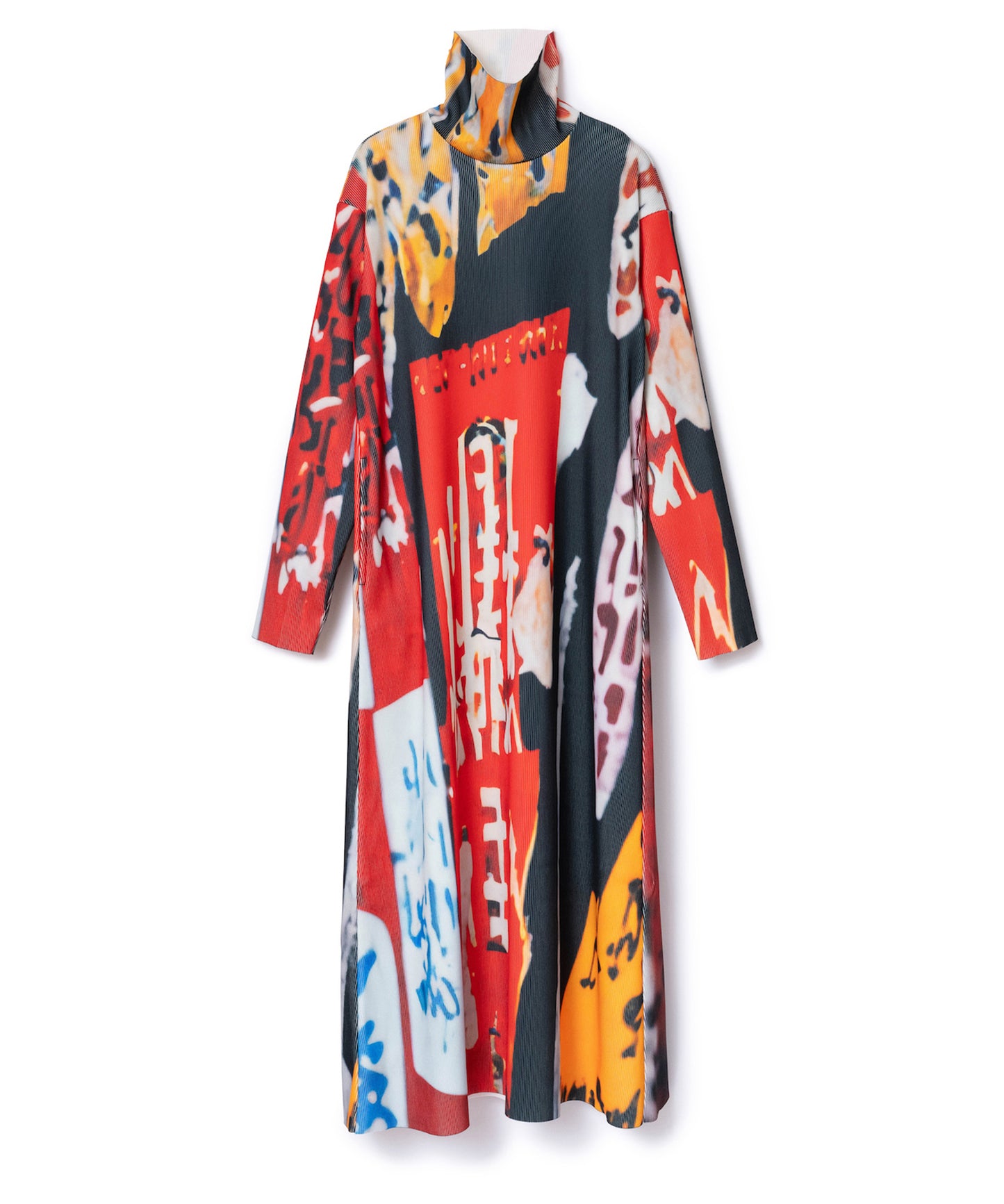 PRINT RIB HI-NECK ONE-PIECE【納期10月下旬】