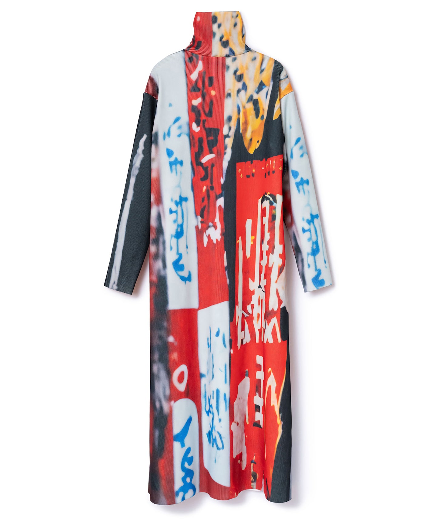 PRINT RIB HI-NECK ONE-PIECE【納期10月下旬】