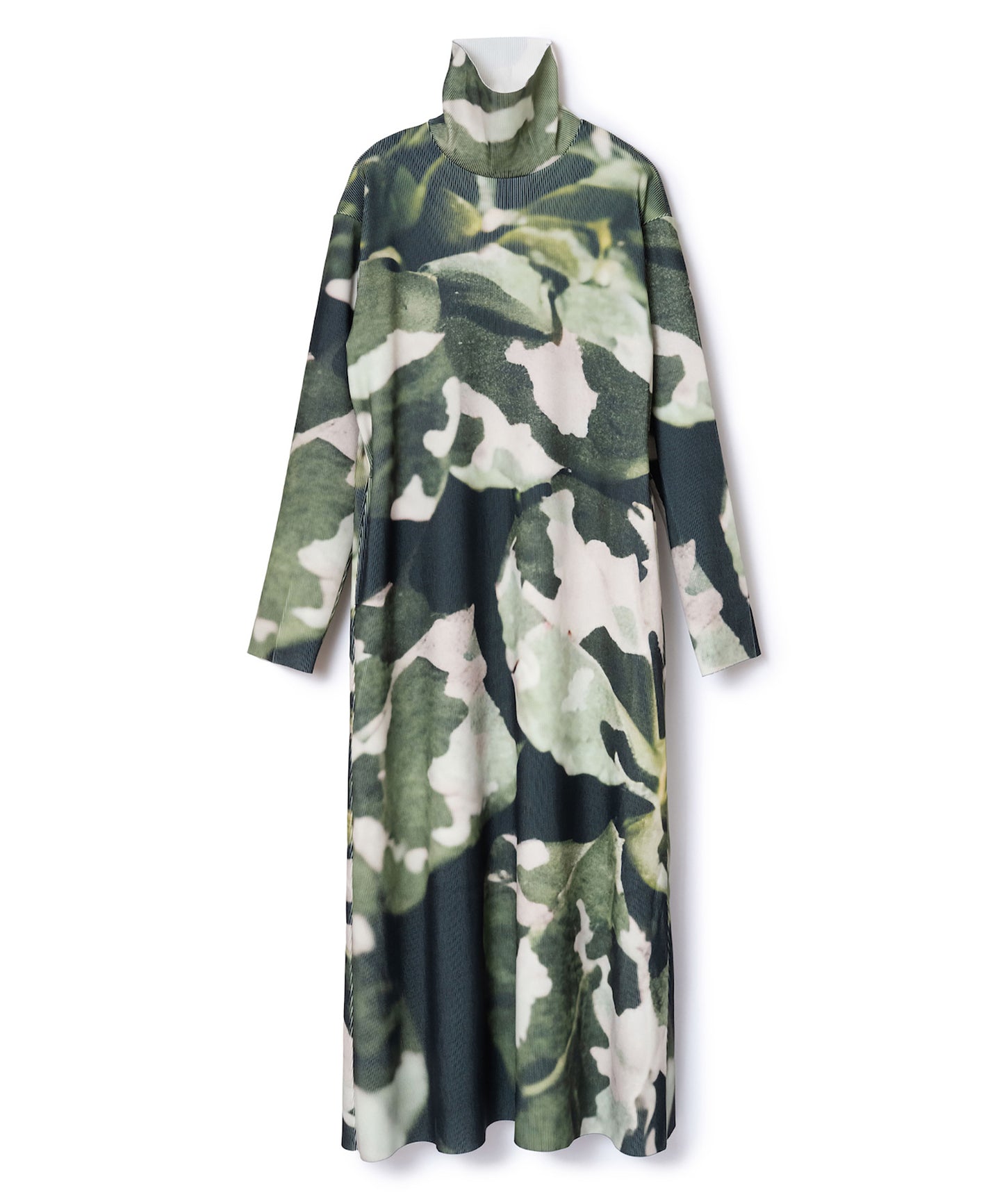 PRINT RIB HI-NECK ONE-PIECE【納期10月下旬】