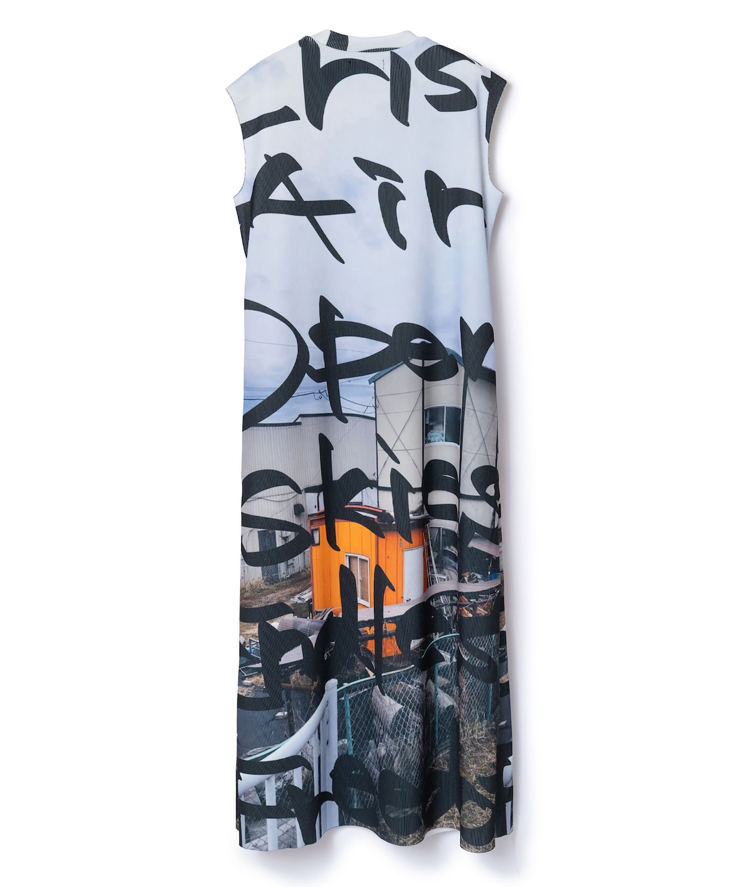 PRINT RIB NO SLEEVE ONE-PIECE 【納期8月下旬】