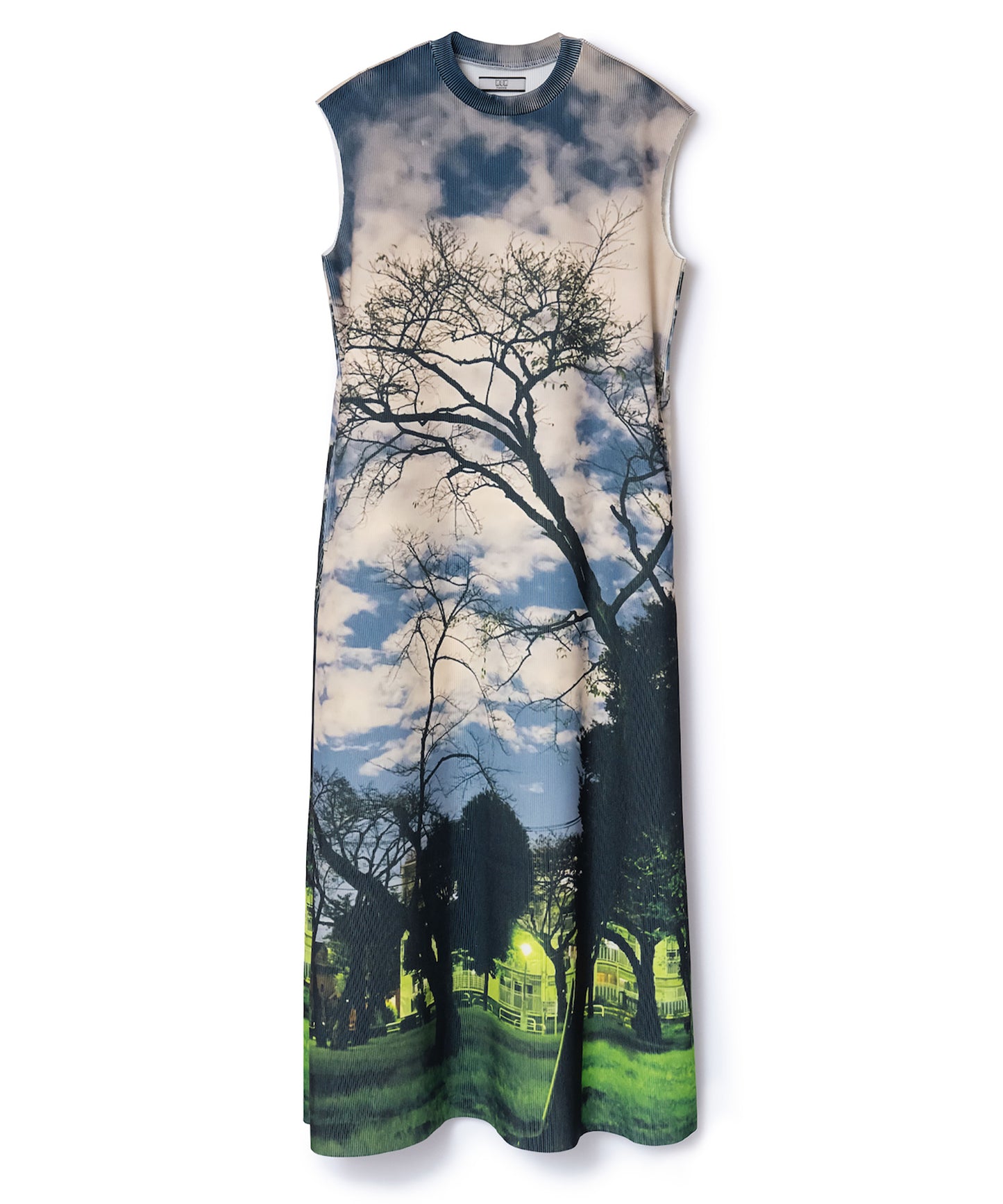 PRINT RIB NO SLEEVE ONE-PIECE 【納期8月下旬】