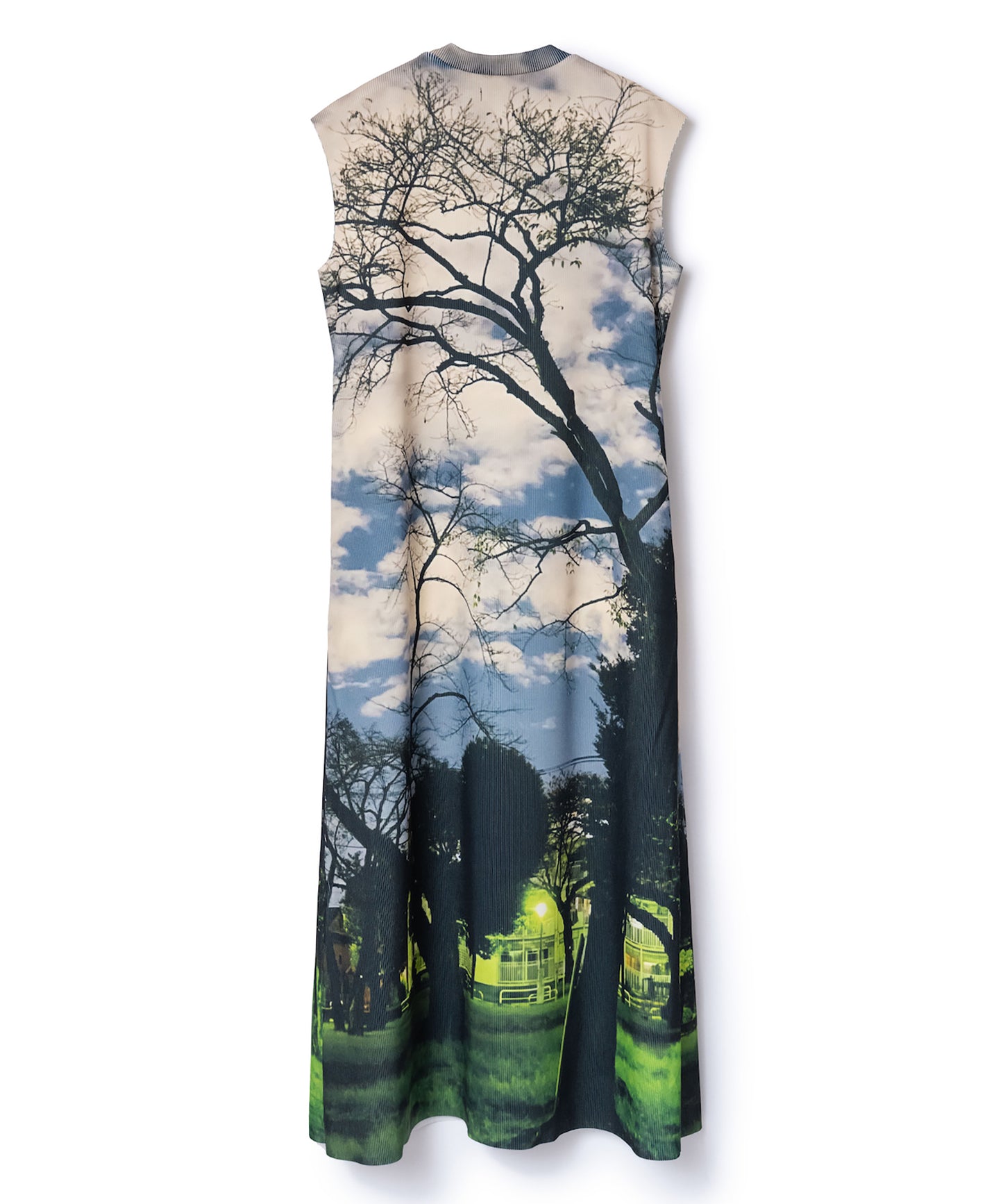 PRINT RIB NO SLEEVE ONE-PIECE 【納期8月下旬】