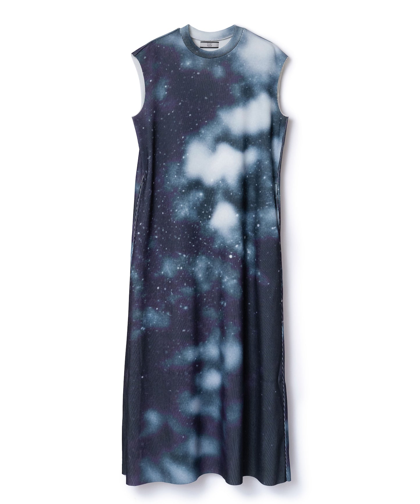 PRINT RIB NO SLEEVE ONE-PIECE 【納期8月下旬】