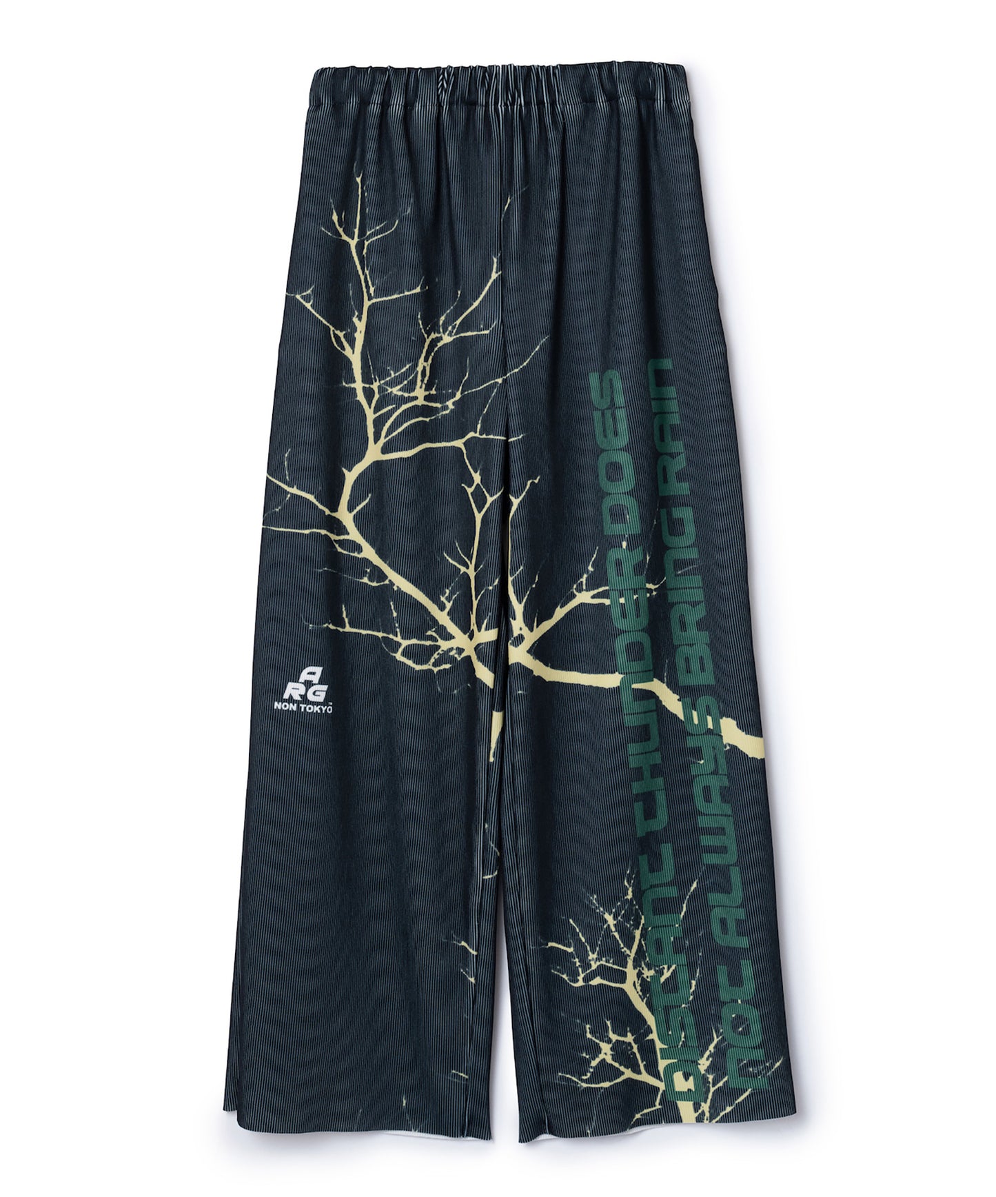 PRINT RIB WIDE PANTS