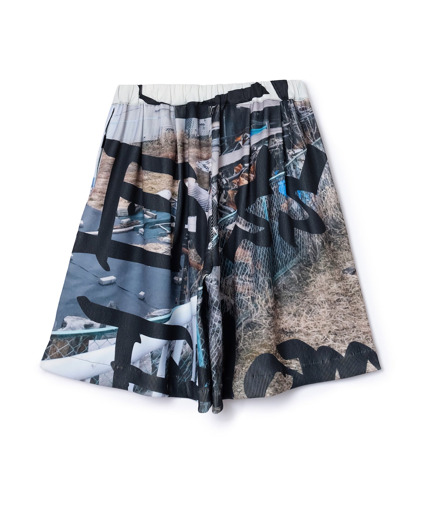 PRINT RIB WIDE SHORTS