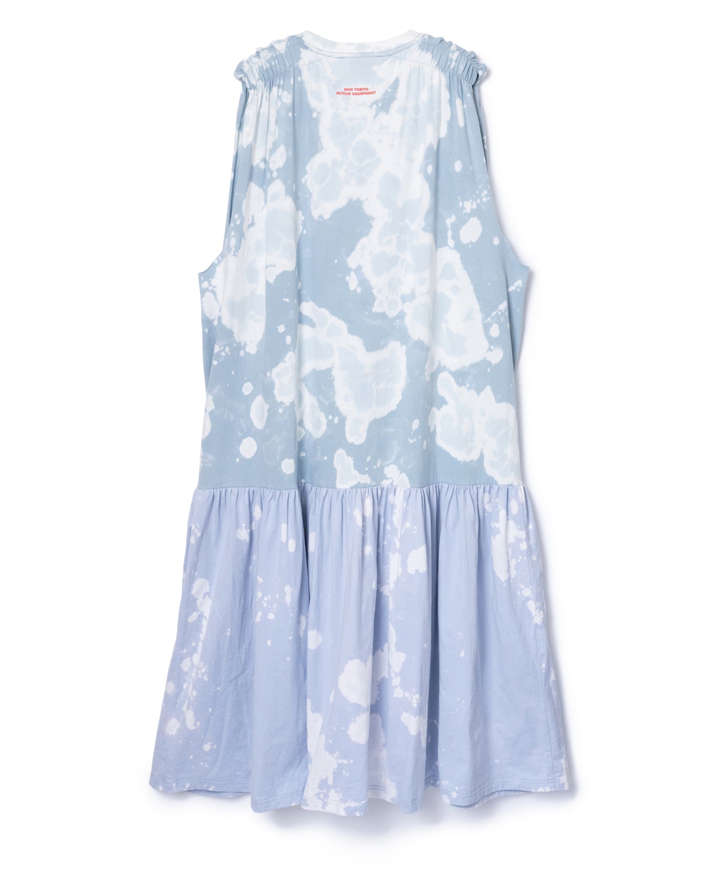 GATHER SHOULDER TIE-DYE ONE-PIECE