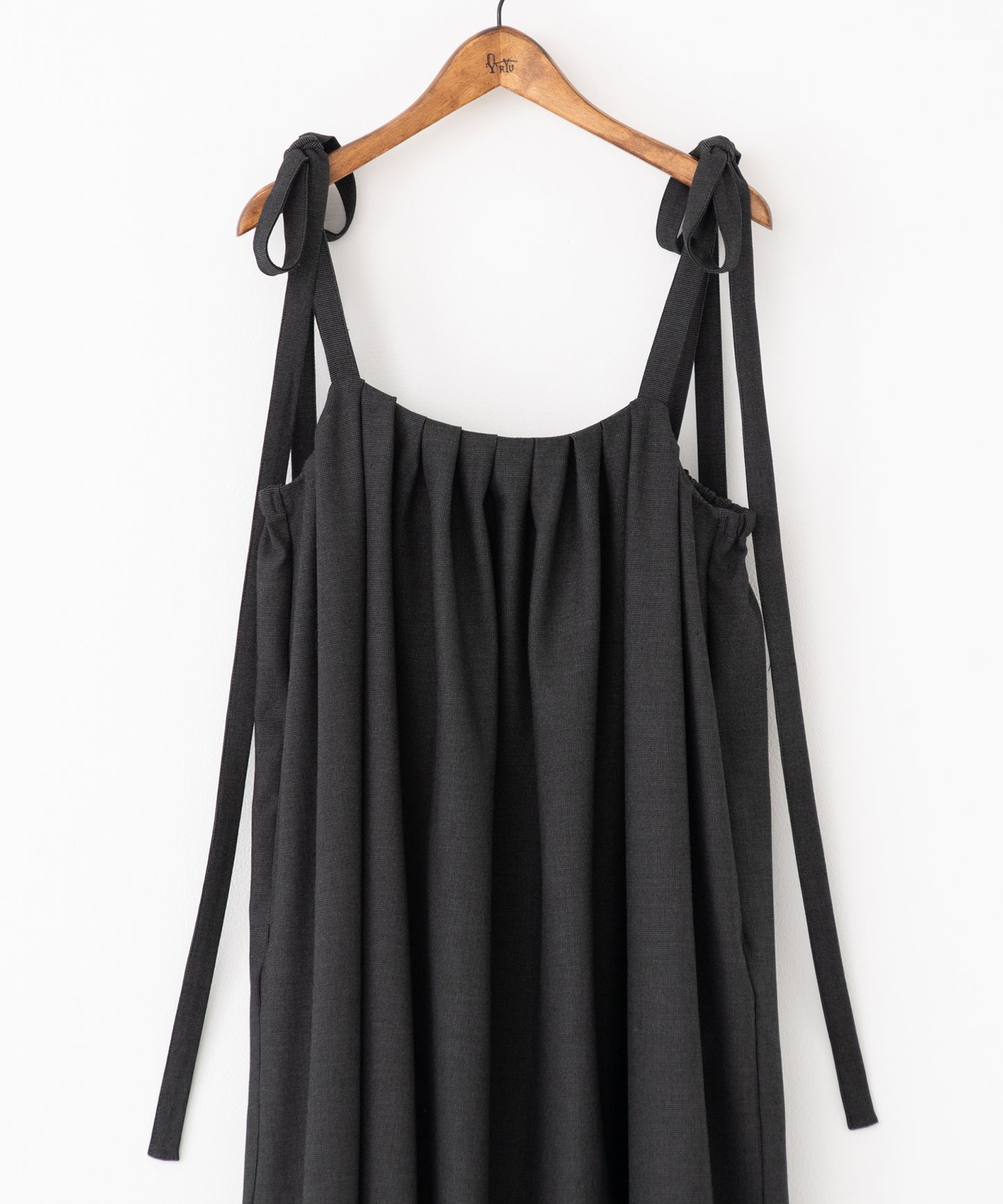 gabardine shoulder tuck dress