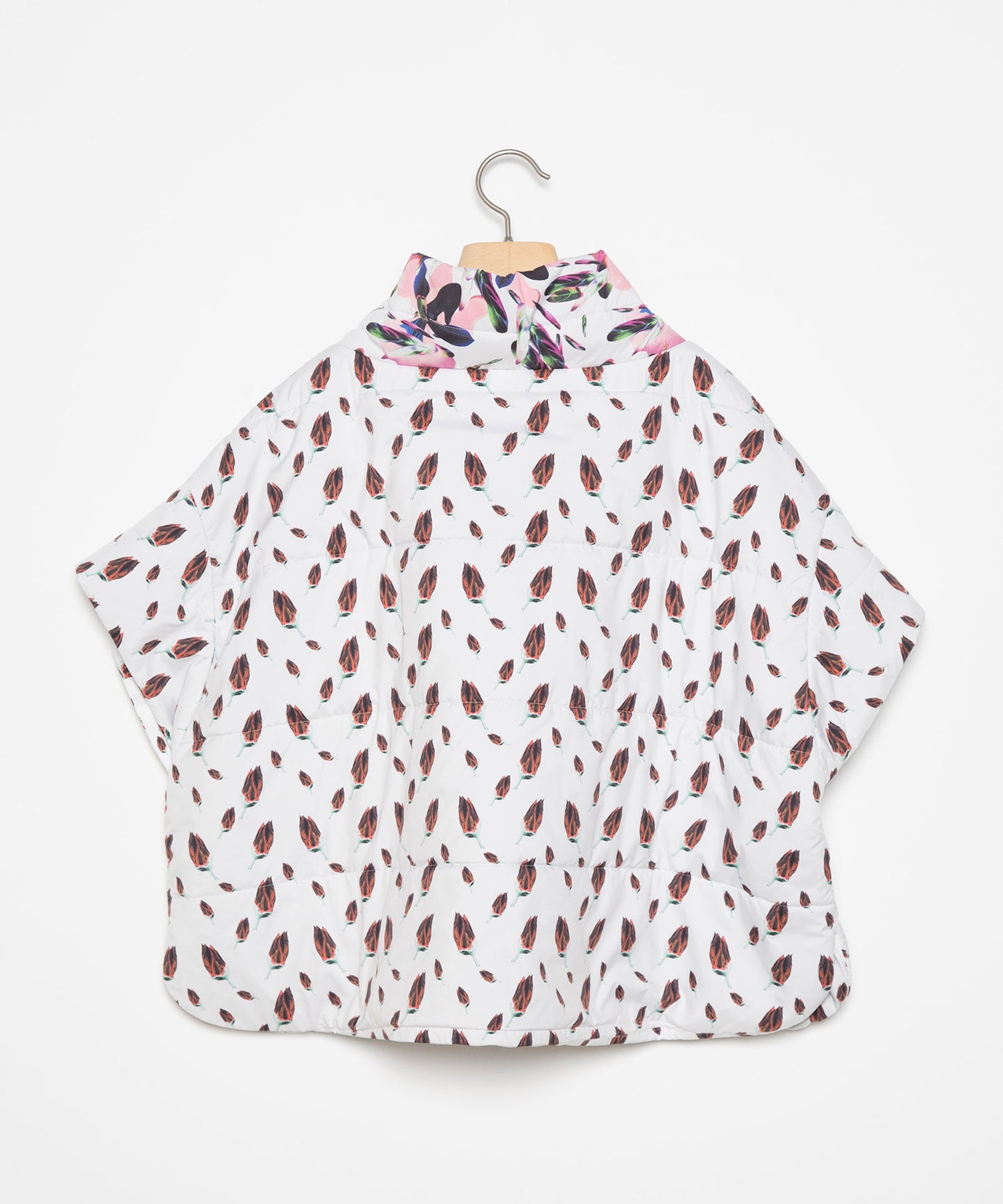 Flower Down Poncho Jacket