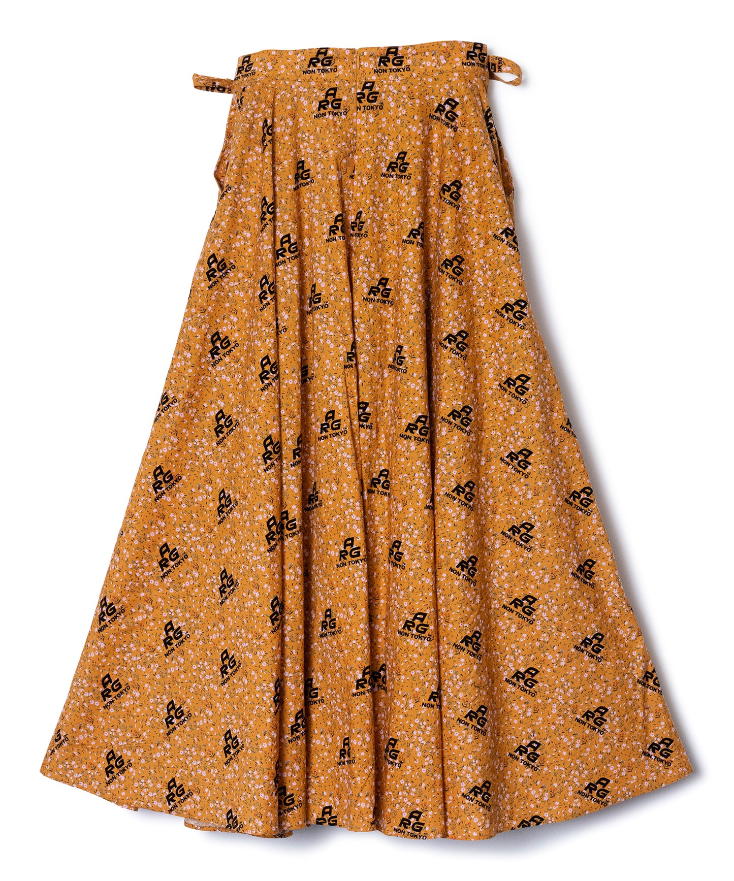 FLOCKED PRINT LONG SKIRT