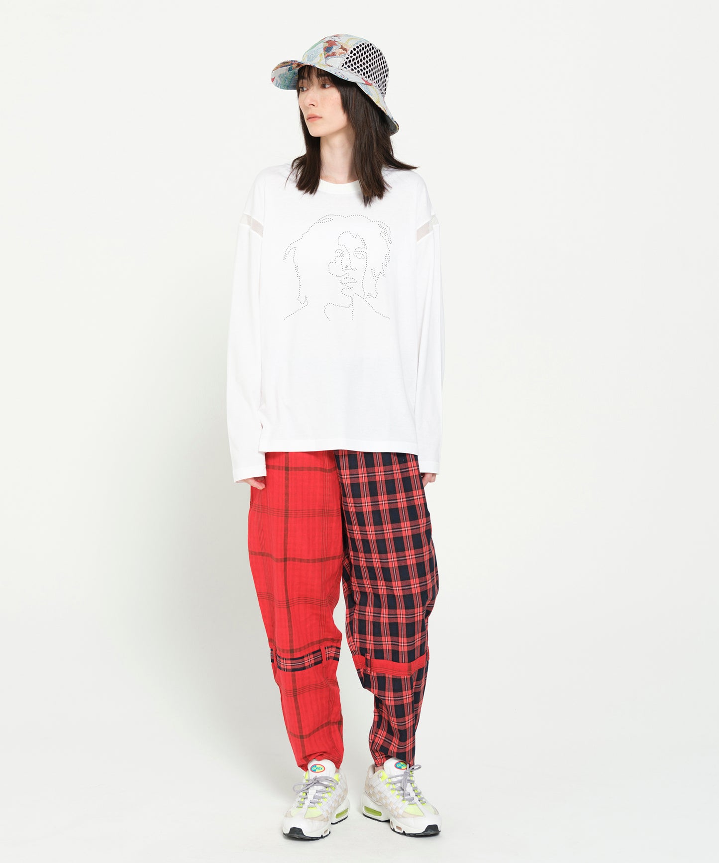 MIX CHECK BONTAGE PANTS