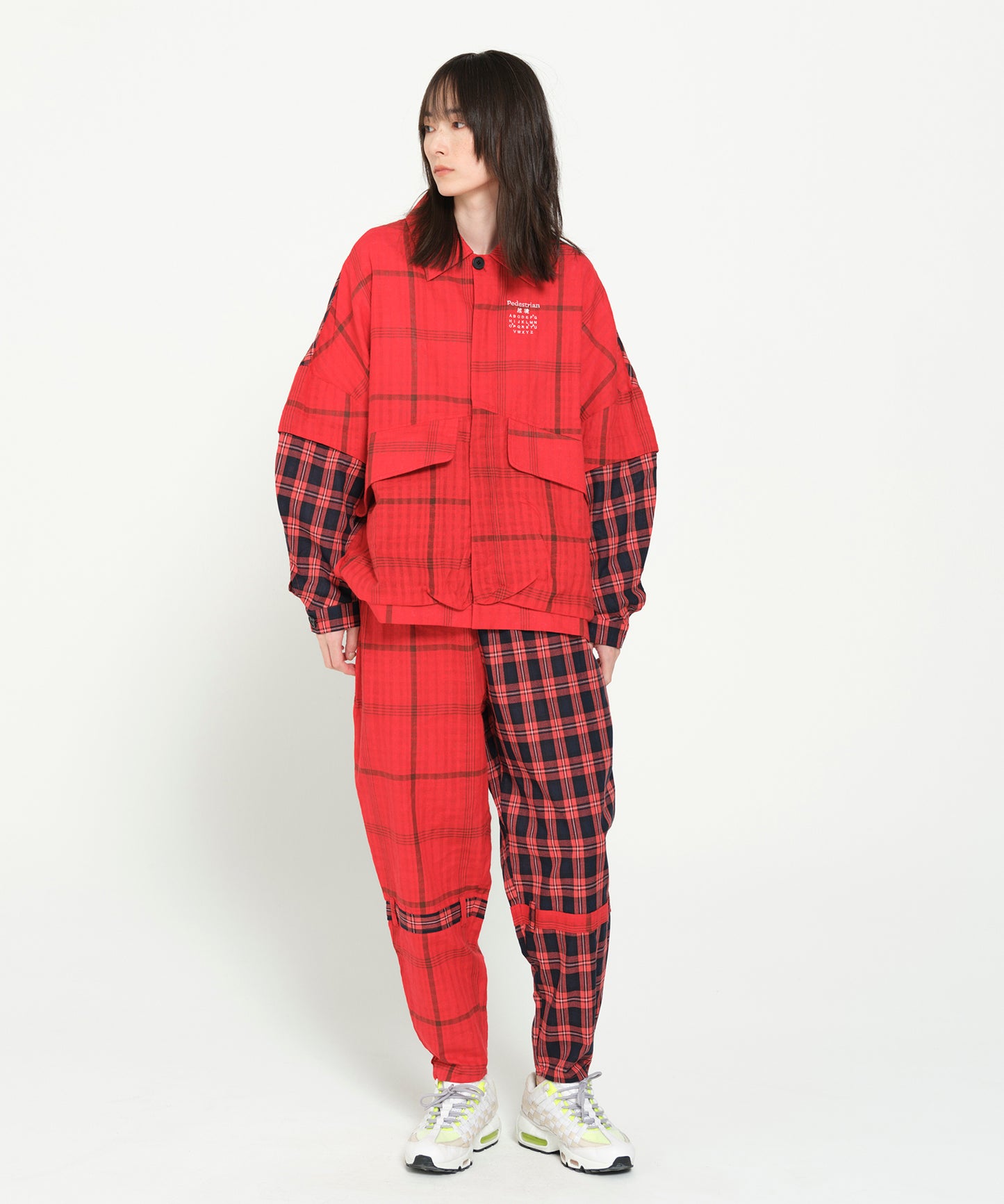 MIX CHECK BONTAGE PANTS