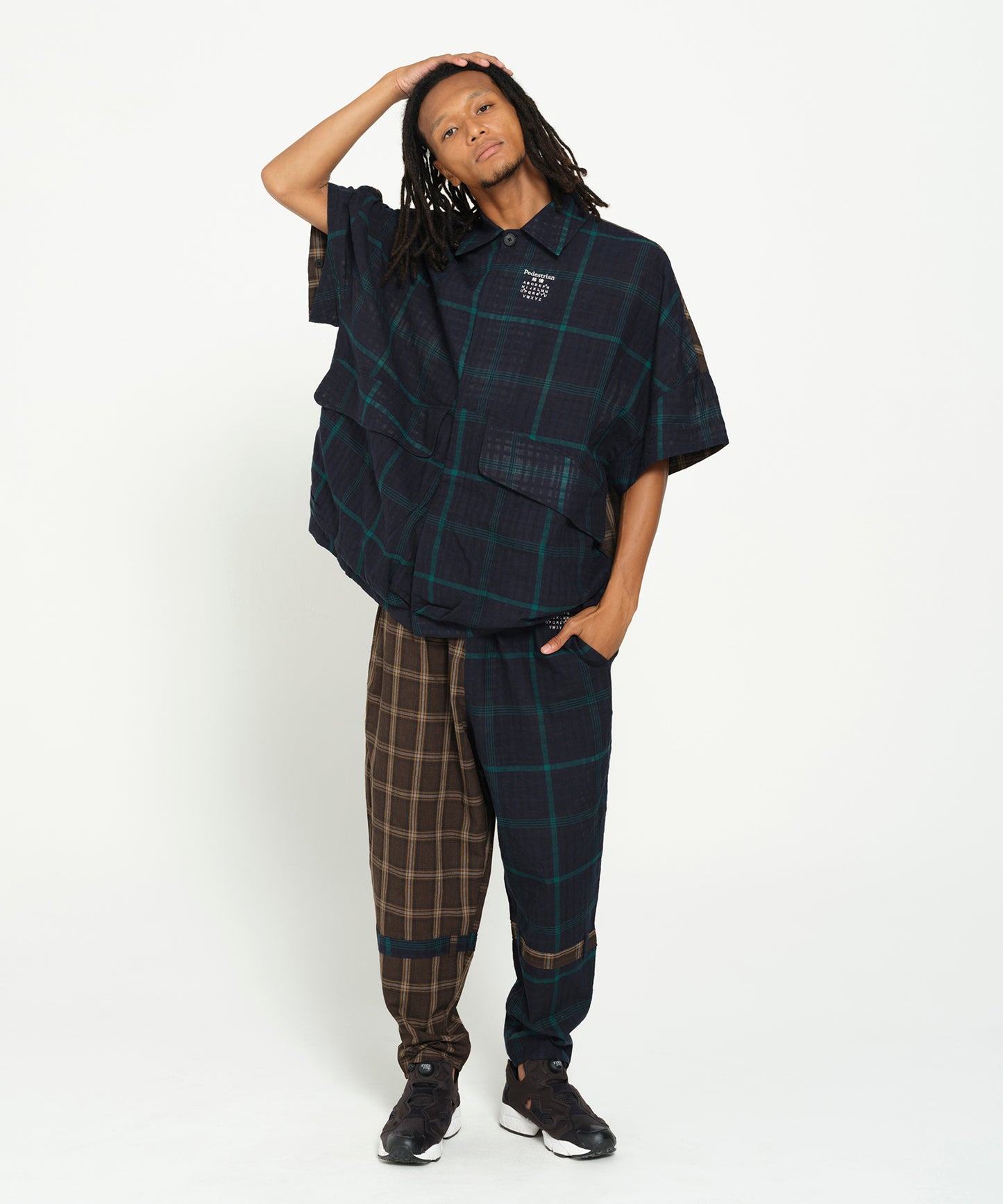MIX CHECK BONTAGE PANTS