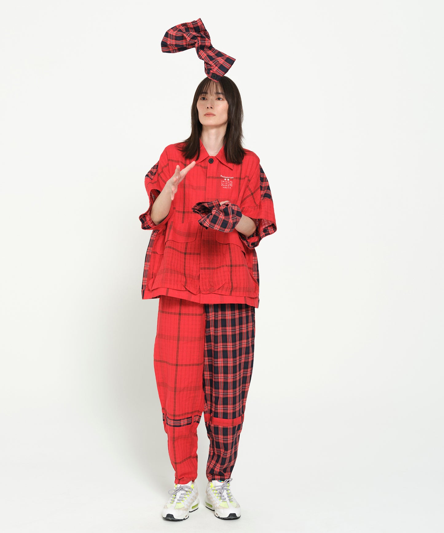 MIX CHECK BONTAGE PANTS