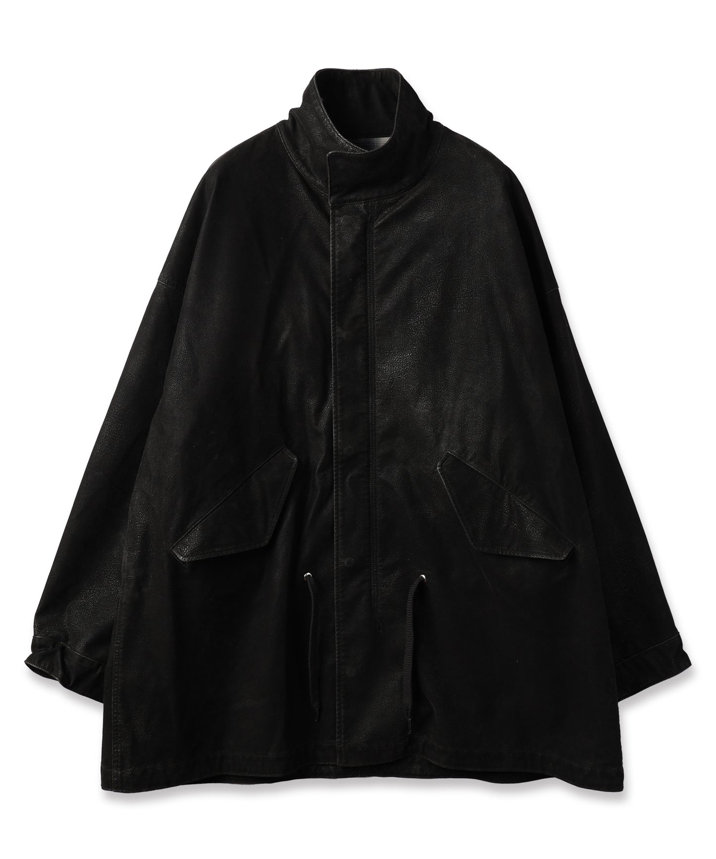 FLOCKING ECO LEATHER COAT
