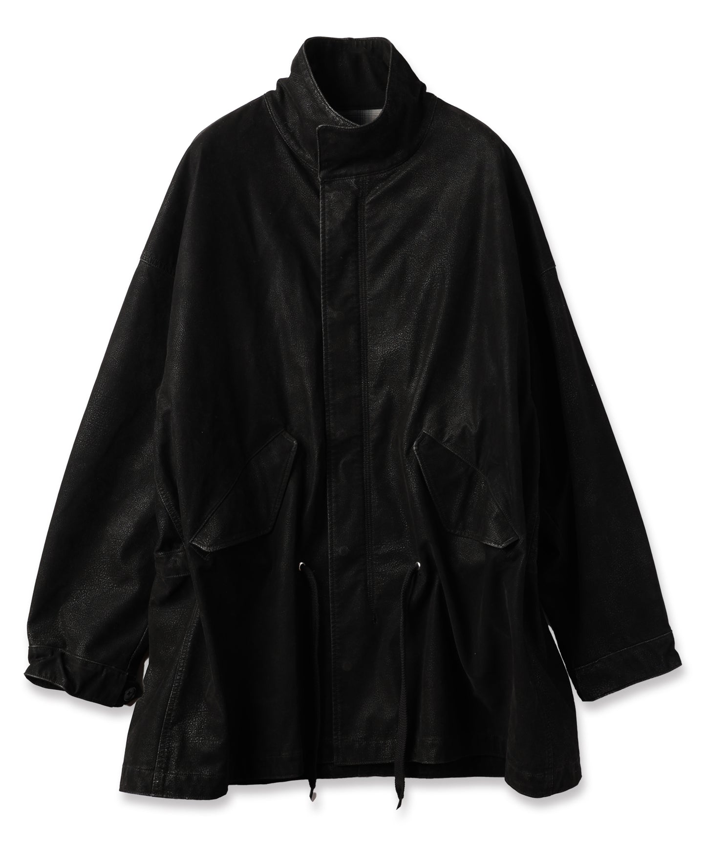 FLOCKING ECO LEATHER COAT