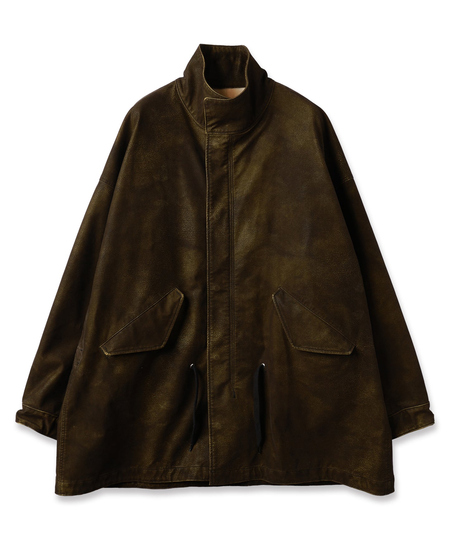 FLOCKING ECO LEATHER COAT