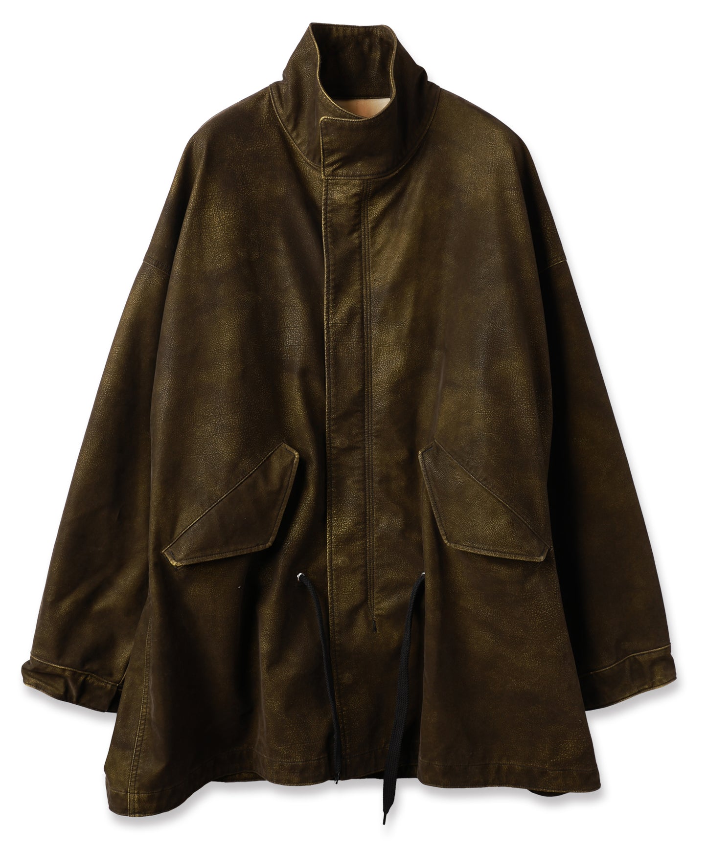 FLOCKING ECO LEATHER COAT