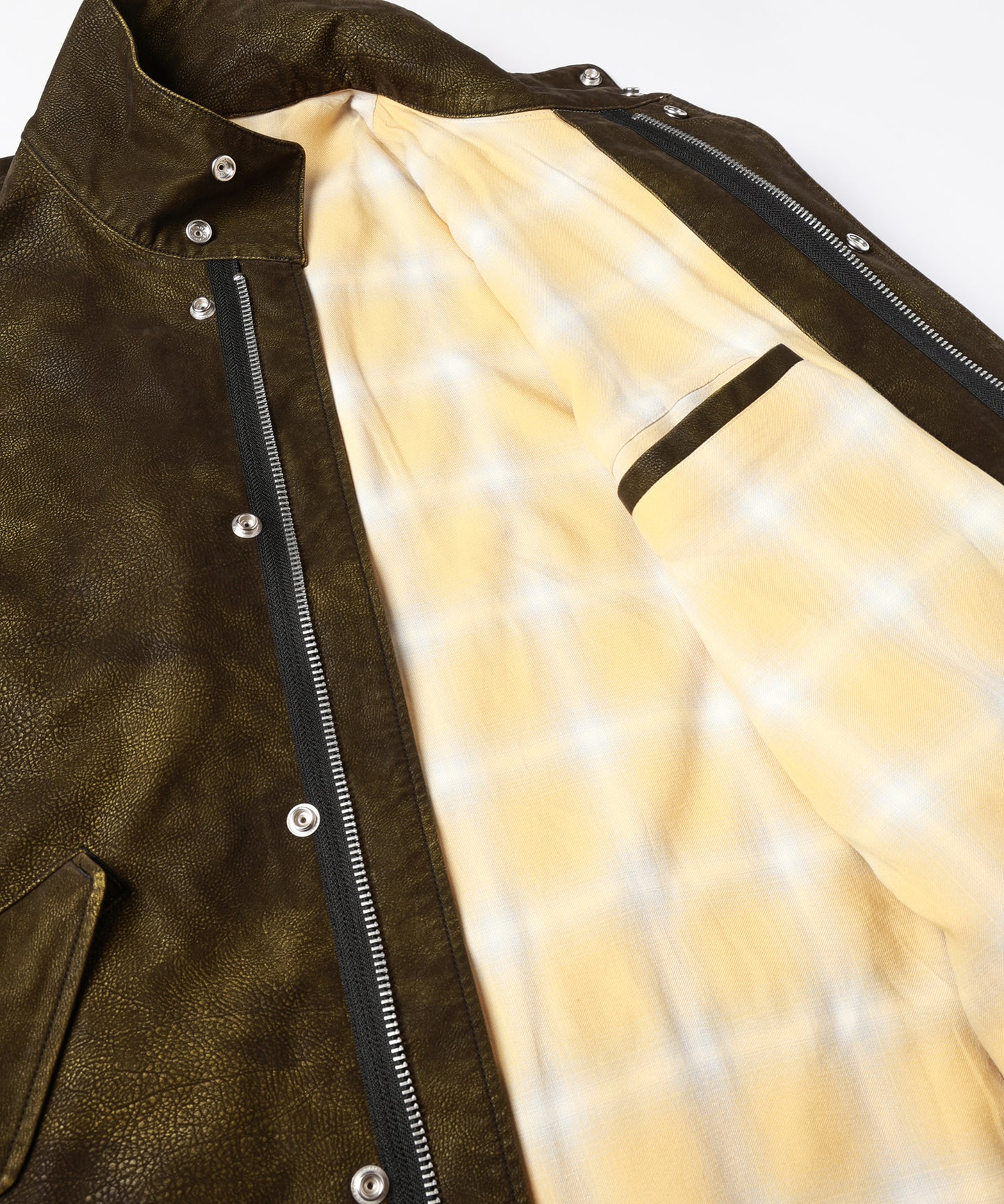 FLOCKING ECO LEATHER COAT