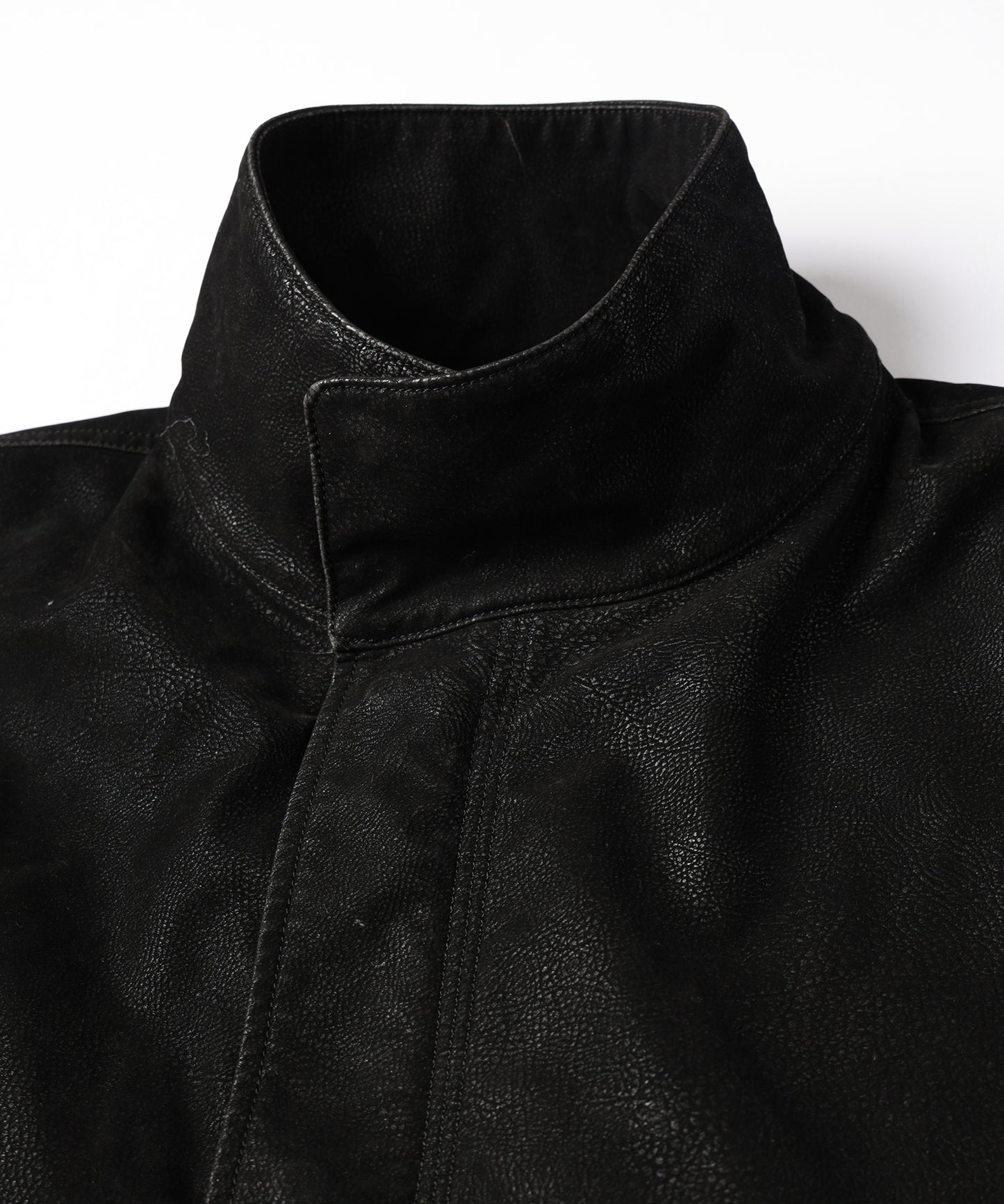 FLOCKING ECO LEATHER COAT