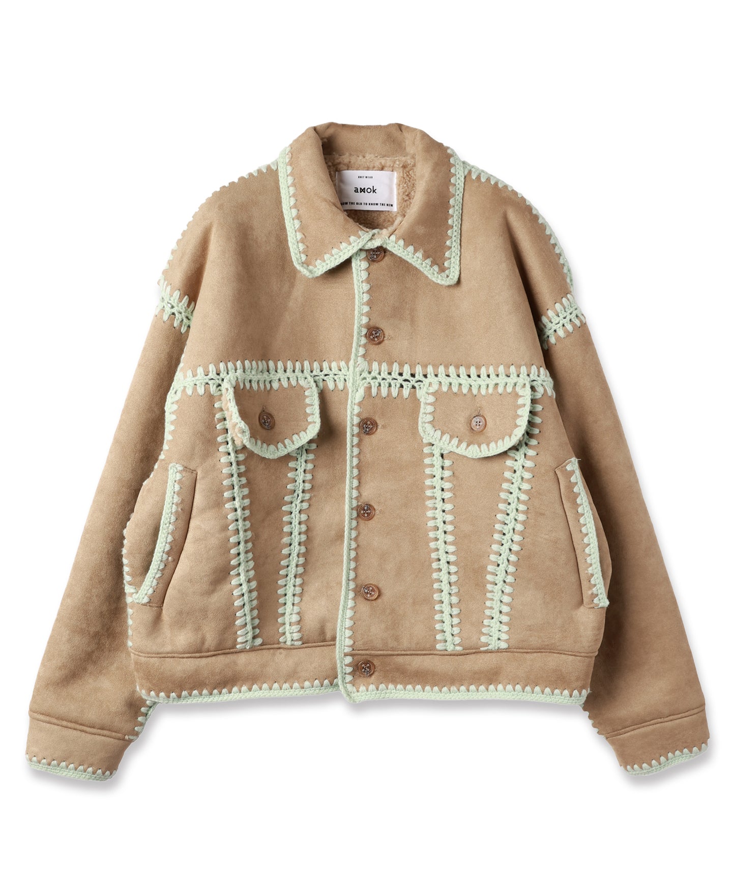 HAND KNITTING BOA BLOUSON