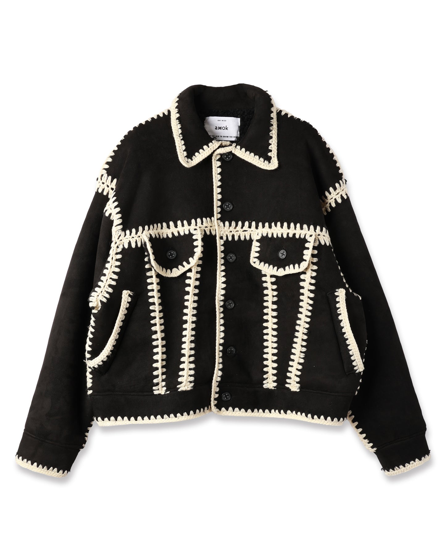 HAND KNITTING BOA BLOUSON