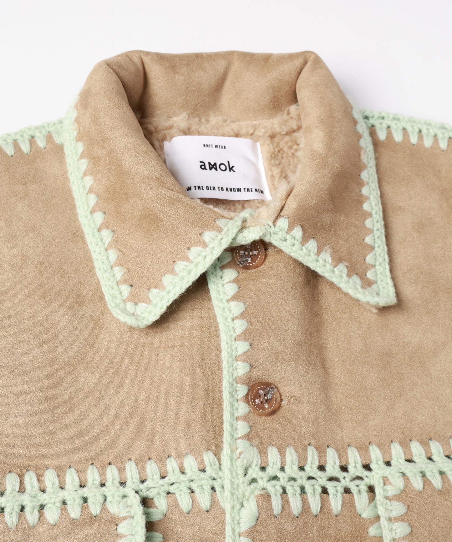 HAND KNITTING BOA BLOUSON