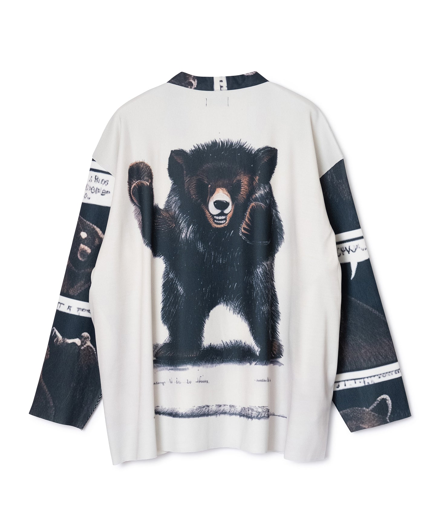 PRINT RIB BIG CARDIGAN