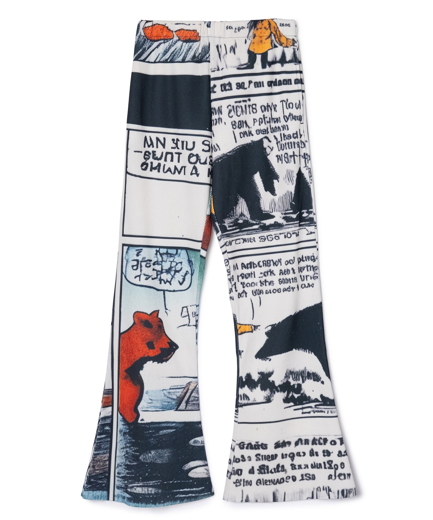 PRINT RIB FLARE PANTS