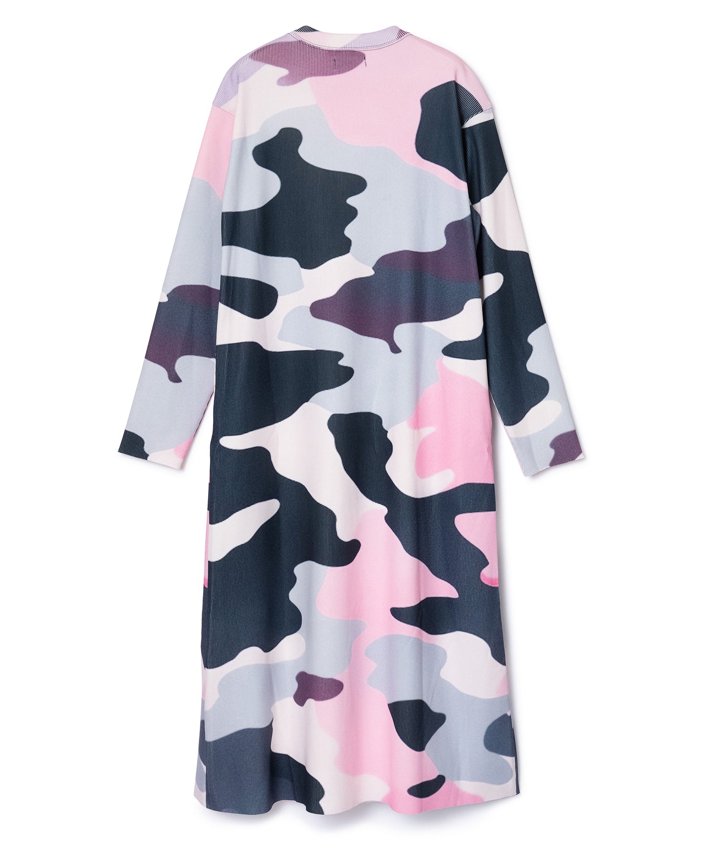 PRINT RIB L/S ONE-PIECE