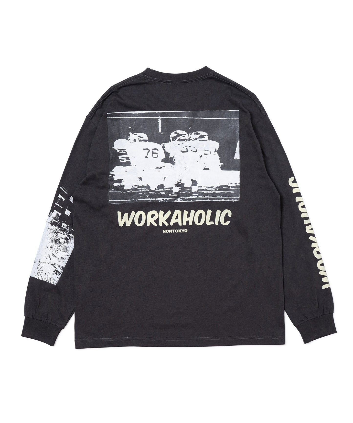 PRINT L/S T-SHIRT(WORKAHOLIC)