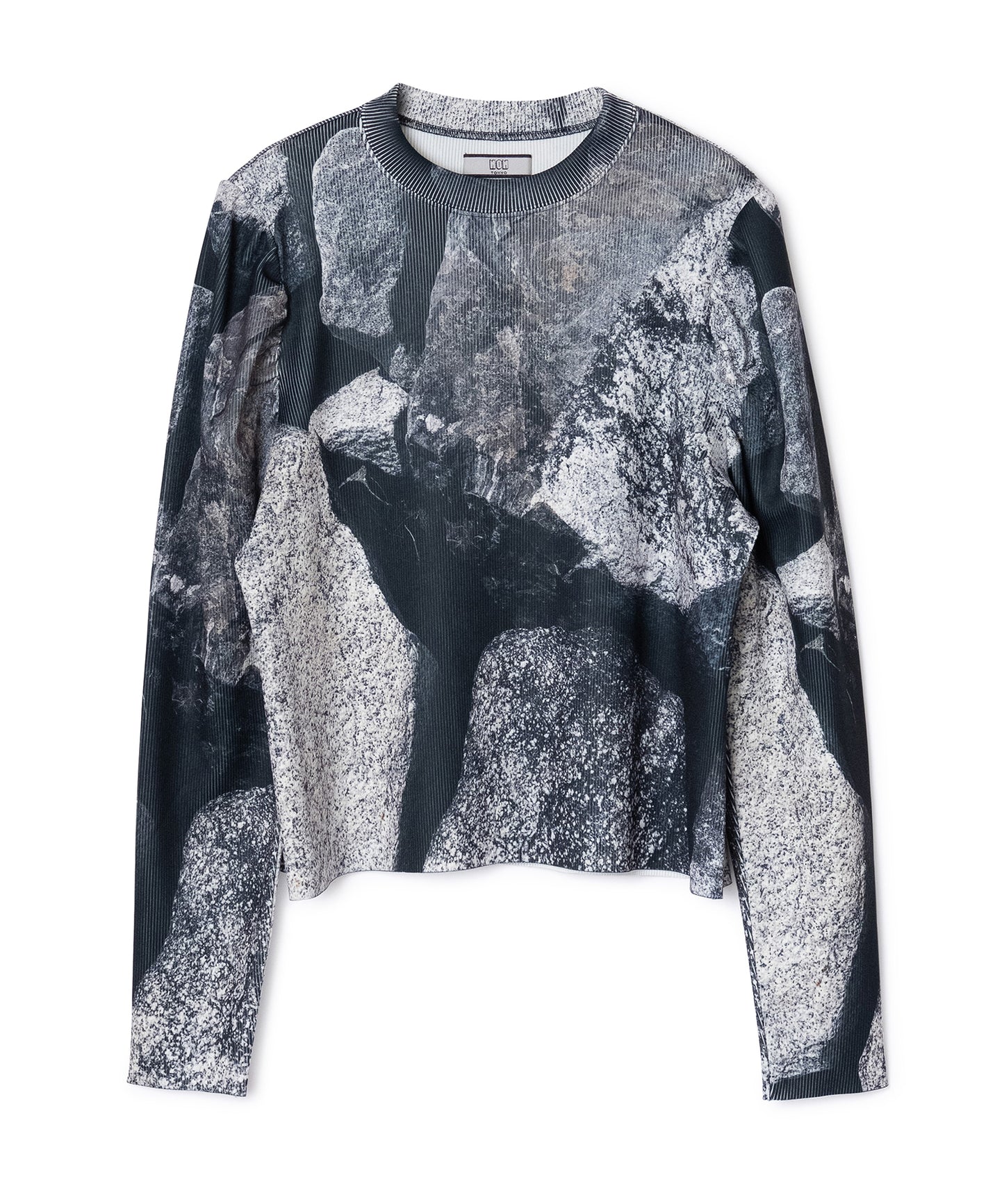PRINT RIB PUFF SLEEVE C/S