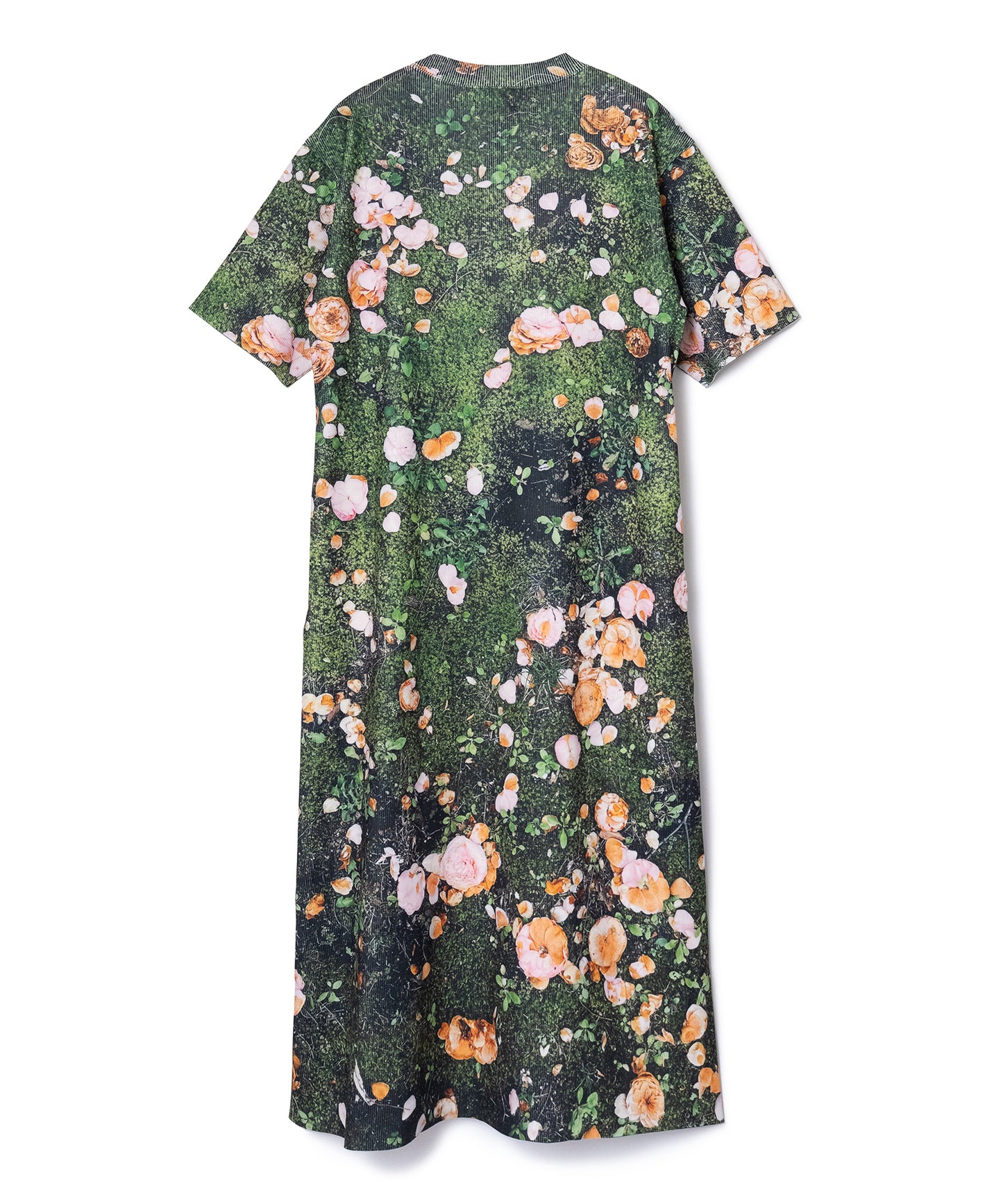 PRINT RIB HALF SLEEVE ONE-PIECE