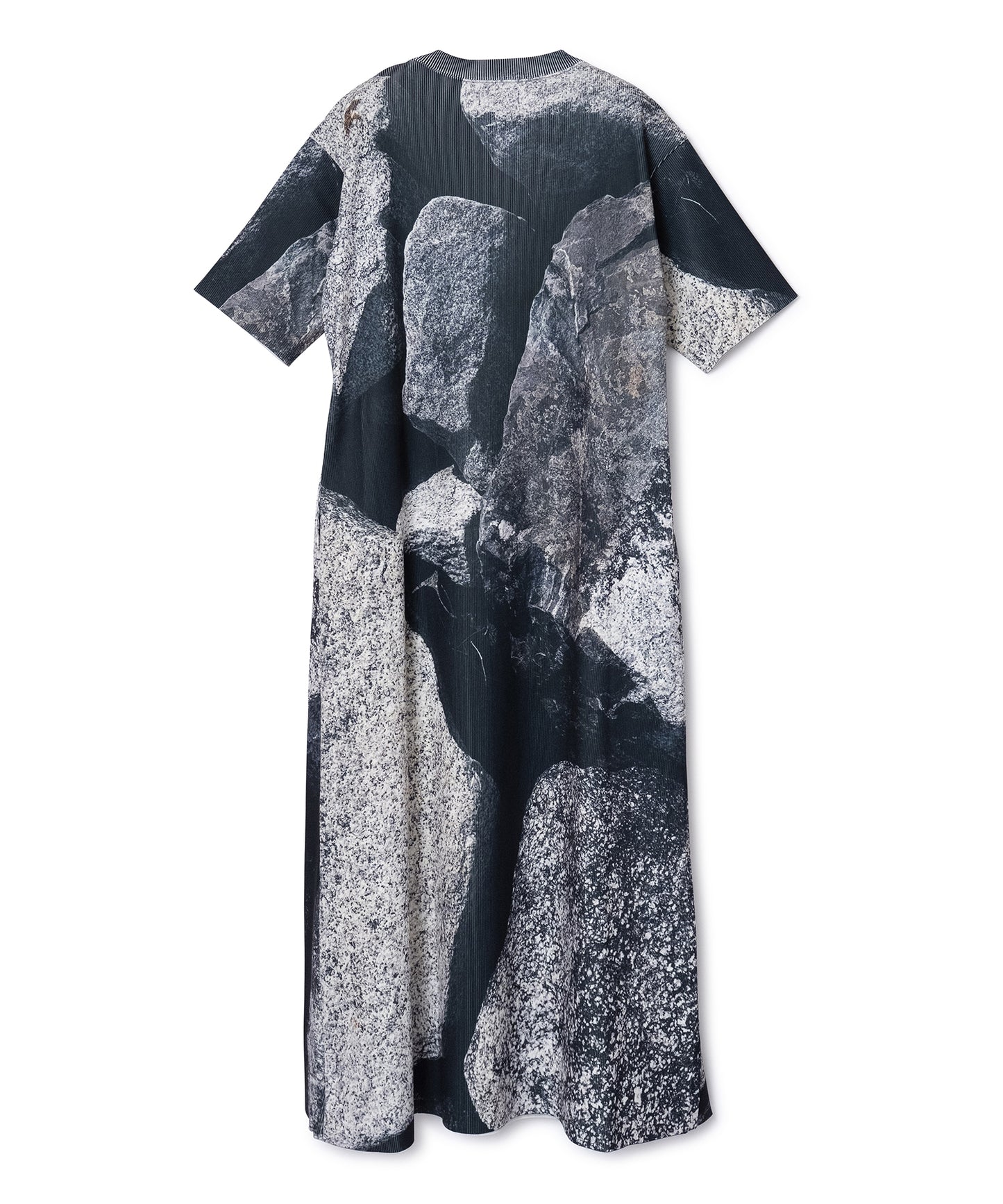 PRINT RIB HALF SLEEVE ONE-PIECE