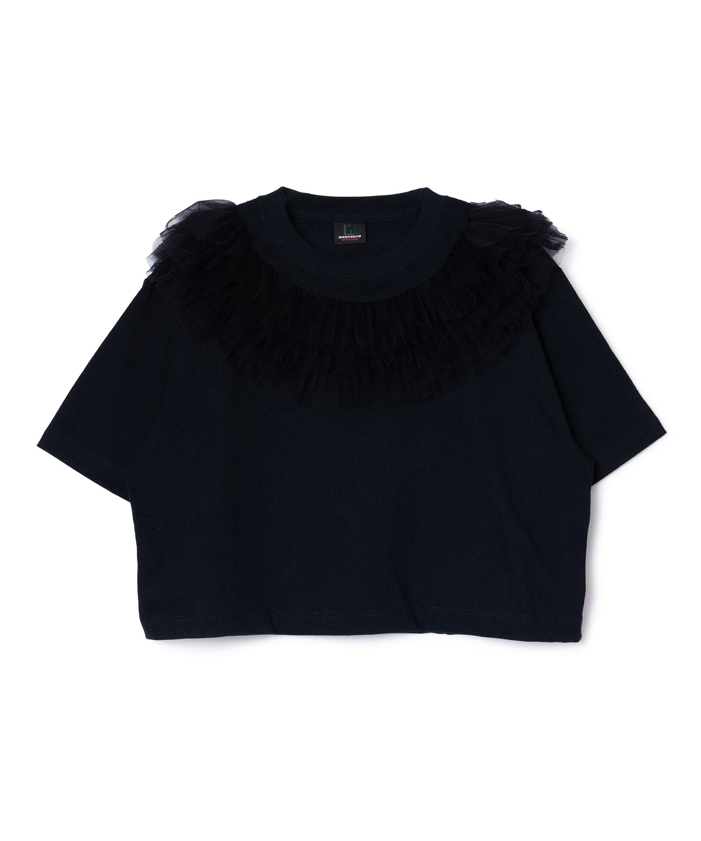 FRILL TULLE COLLAR T-SHIRT