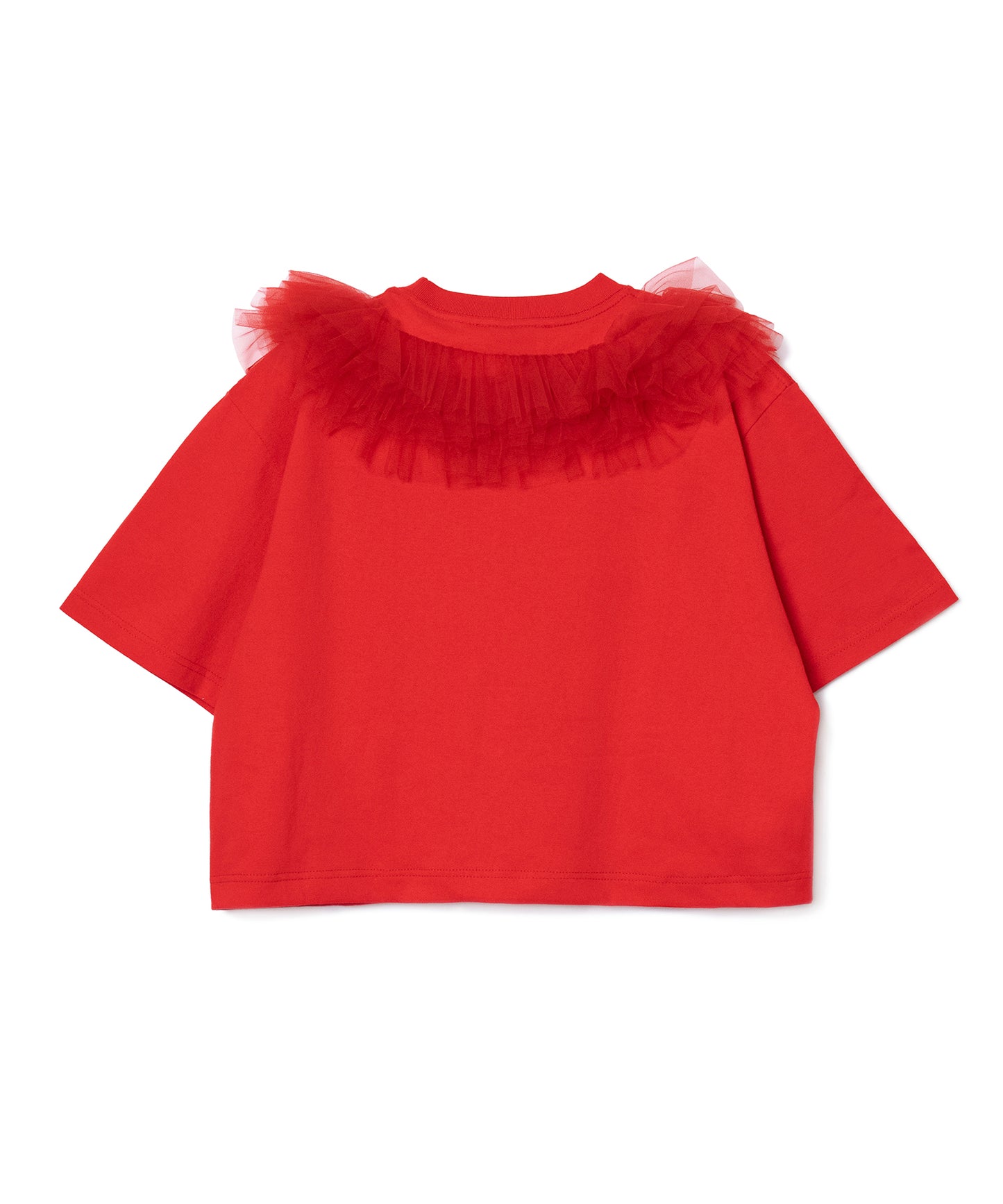 FRILL TULLE COLLAR T-SHIRT
