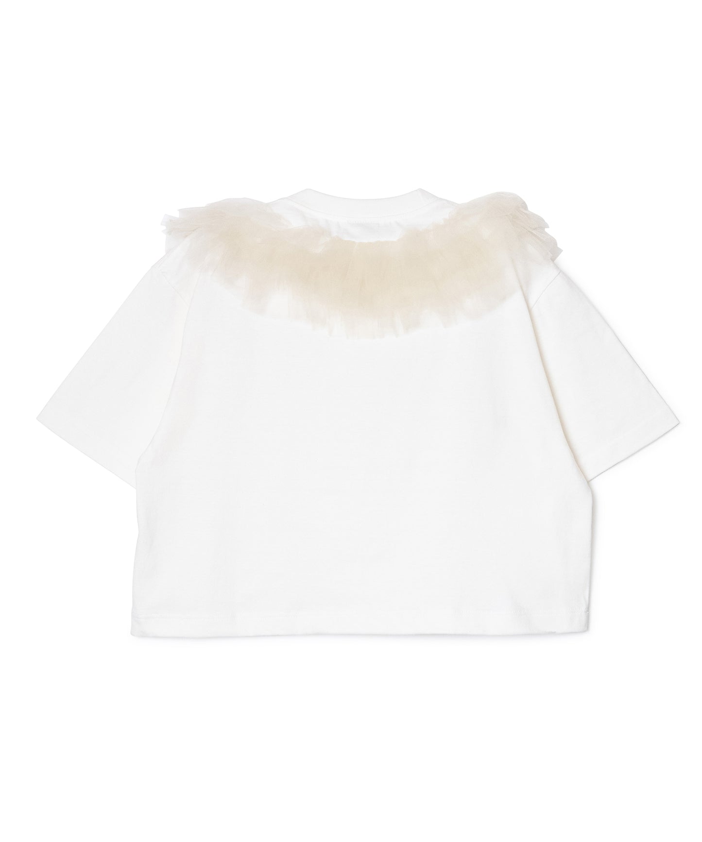 FRILL TULLE COLLAR T-SHIRT